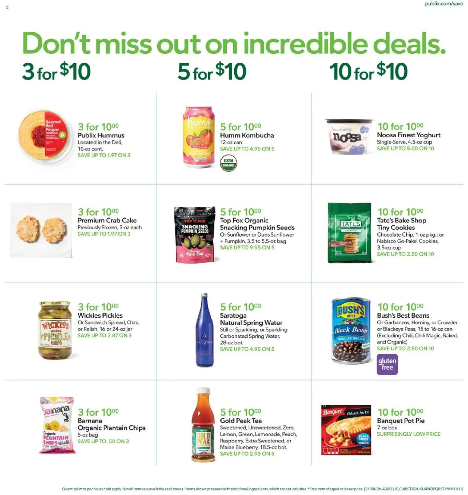Publix Weekly Ad - valid from 07.01.2026 | Page: 11 | Products: Chips, Cookies, Water, Bag