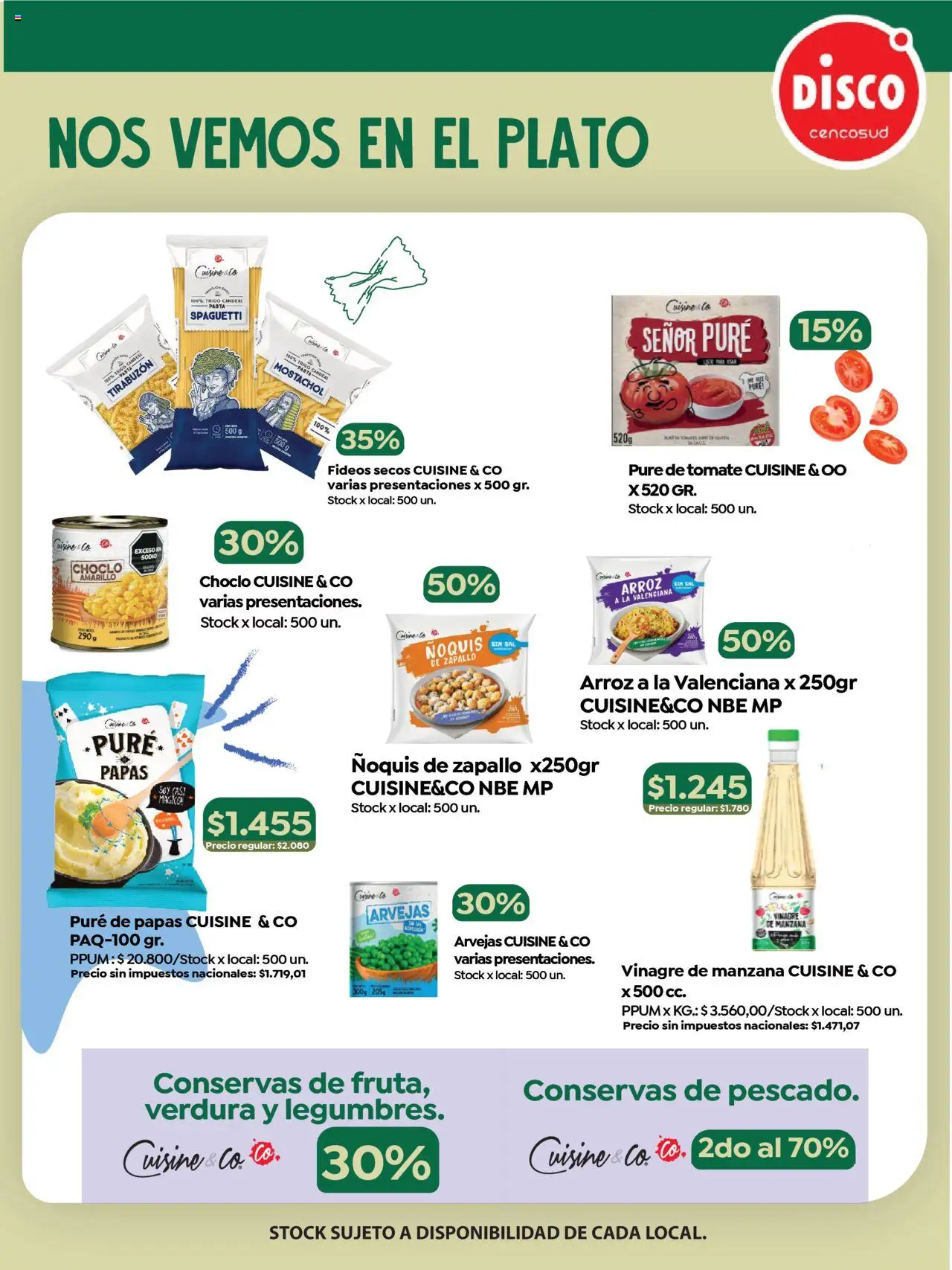 Disco - Especial Marcas Propias │ válido desde el 06.08.2025 | Página: 4 | Productos: Zapallo, Arvejas, Sal, Ñoquis