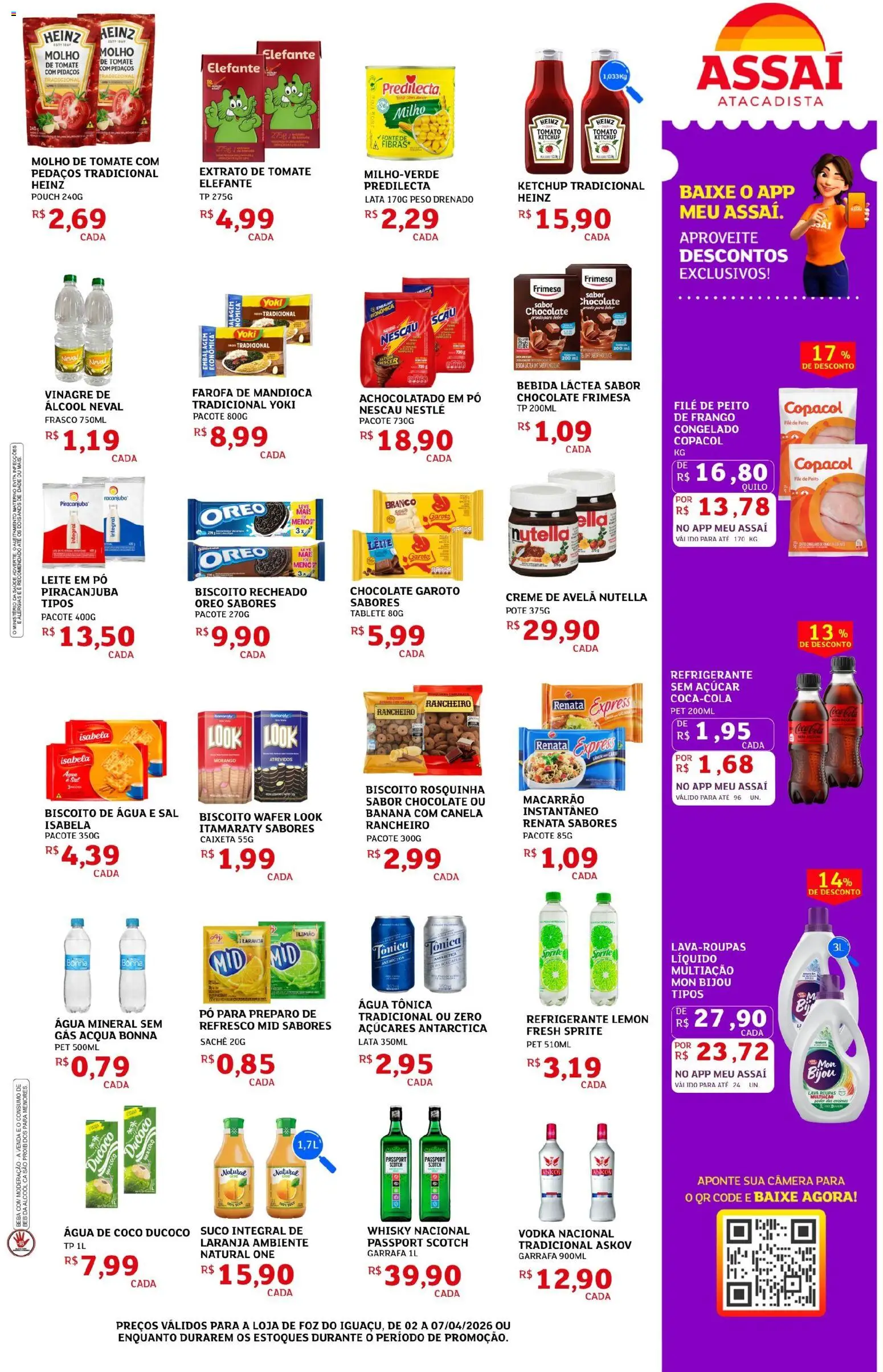 Assaí Atacadista Folheto - válido de 02.04.2026 | Página: 3 | Produtos: Mandioca, Pó, Leite, Câmera
