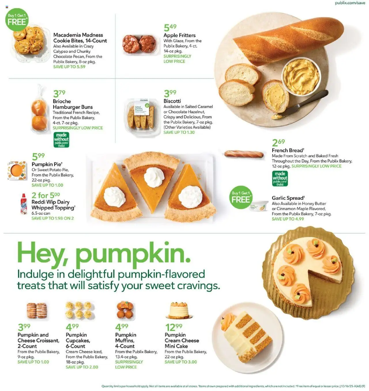 Publix Weekly Ad - valid from 15.10.2025 | Page: 9 | Products: Butter, Chocolate, Cream, Pumpkin