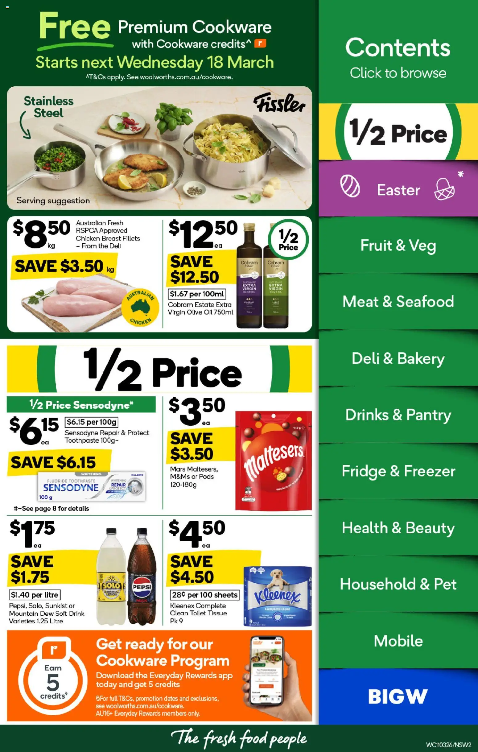 Woolworths catalogue - valid from 11.03.2026 | Page: 2 | Products: Household, Toothpaste, Olive oil, Seafood