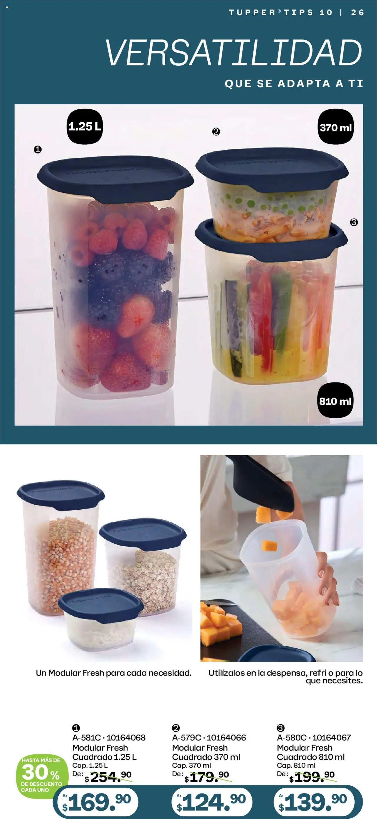 Nuevas ofertas de Tupperware válidas en toda la República Mexicana desde el 08.09.2025. ¡Encuentra las mejores ofertas en Tupperware - Catálogo! | Página: 26 | Productos: Tupper, Modular