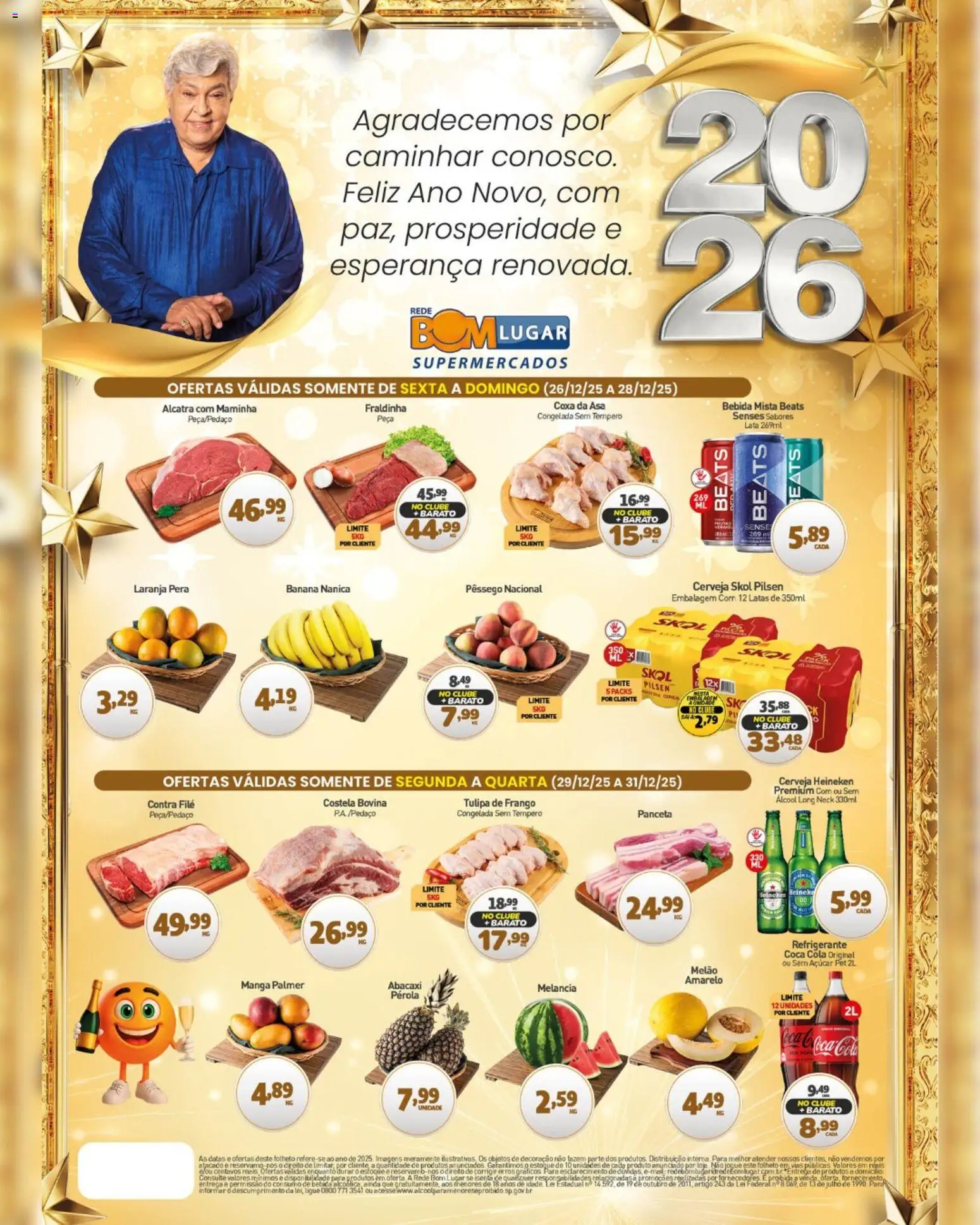 Rede Bom Lugar Folheto - válido de 26.12.2025 | Página: 4 | Produtos: Melão, Pera, Cola, Refrigerante