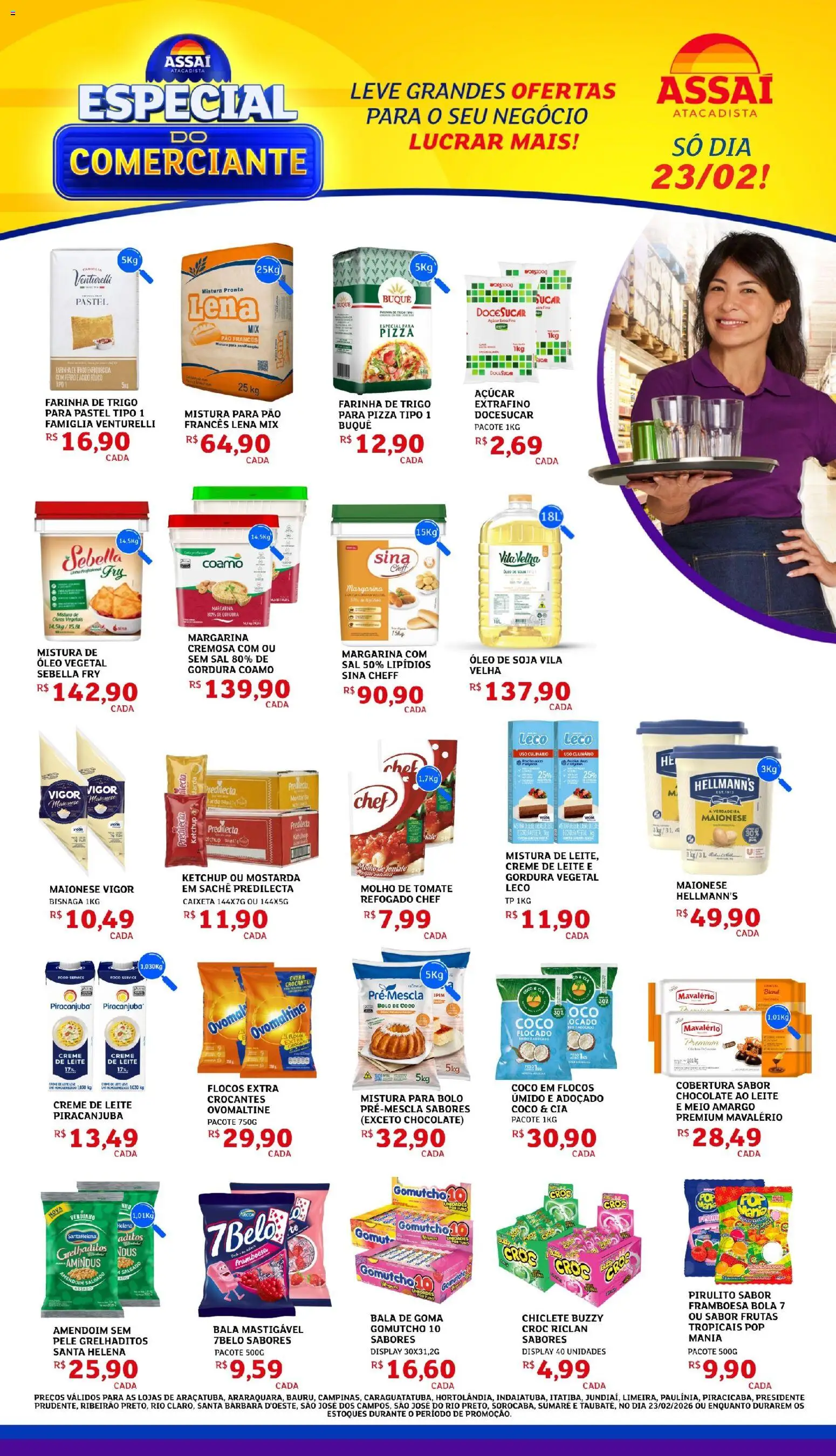 Assaí Atacadista Folheto - válido de 23.02.2026 | Página: 1 | Produtos: Coco, Chocolate, Pizza, Açúcar