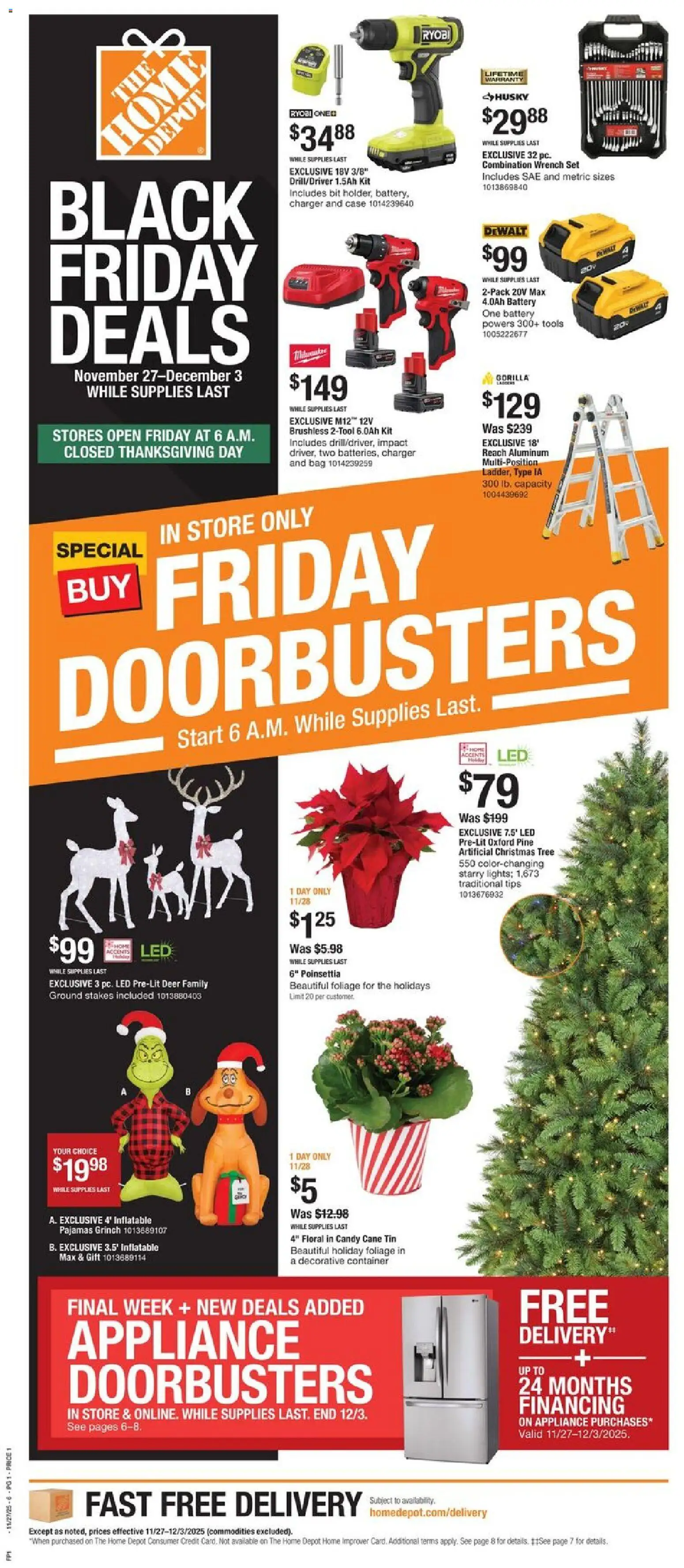 Home Depot Local Ad - AZ - valid from 27.11.2025 | Page: 1 | Products: Wrench, Battery, Pajamas, Case