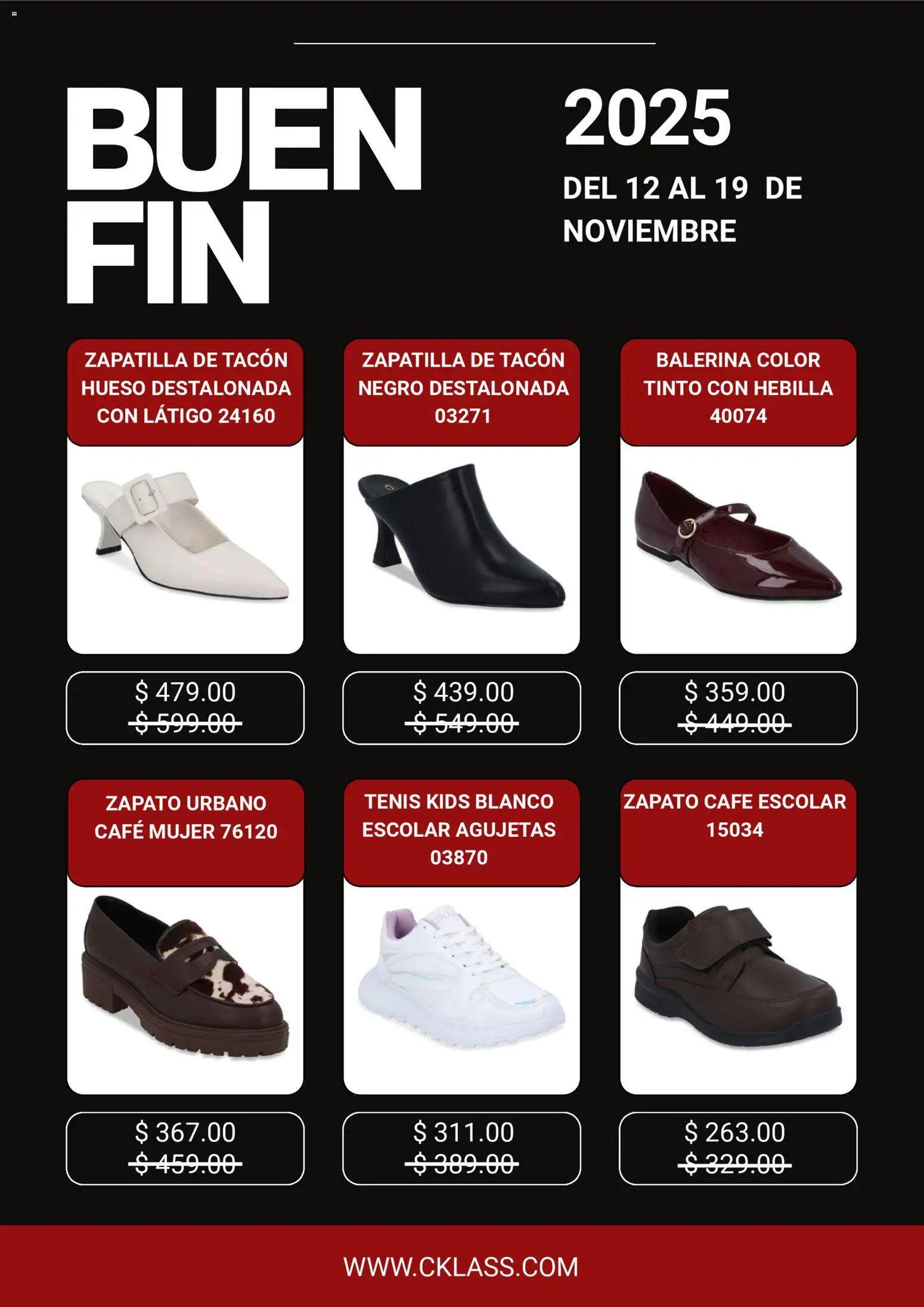 Nuevas ofertas de Cklass válidas en toda la República Mexicana desde el 12.11.2025. ¡Encuentra las mejores ofertas en Cklass Buen Fin ! | Página: 2 | Productos: Tenis, Café, Hebilla