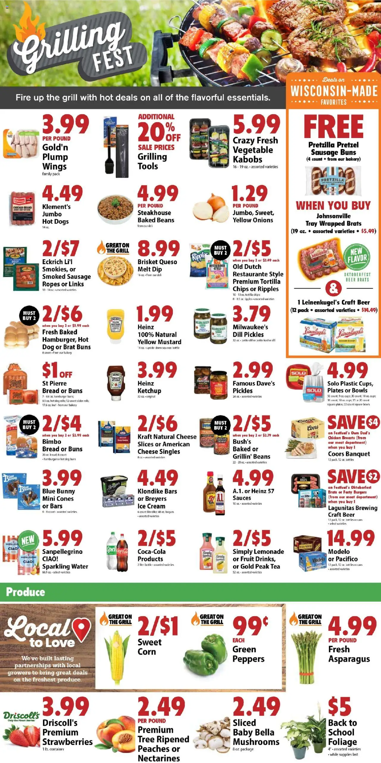 Festival Foods Weekly Ad - valid from 20.08.2025 | Page: 2 | Products: Berries, Beer, Strawberries, Hot Dogs