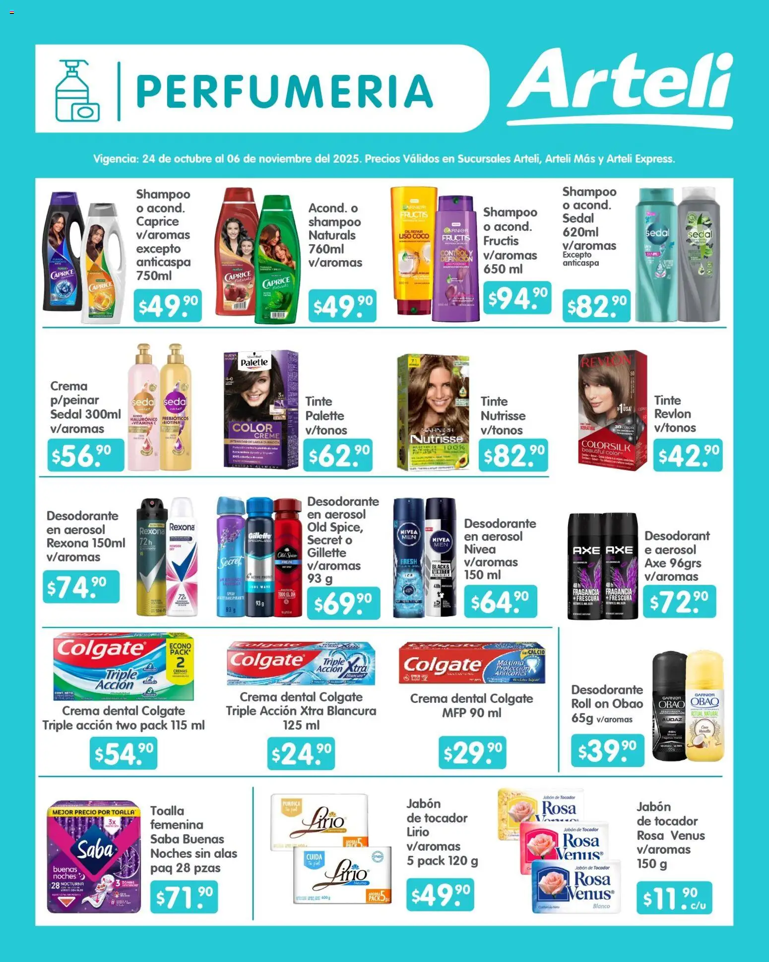 Nuevas ofertas de Arteli válidas en toda la República Mexicana desde el 24.10.2025. ¡Encuentra las mejores ofertas en Arteli folleto! | Página: 13 | Productos: Desodorante, Crema, Toalla, Fragancia
