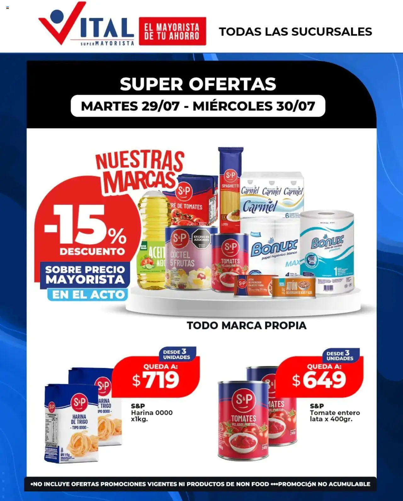 Vital - Super ofertas │ válido desde el 29.07.2025 | Página: 1 | Productos: Papel higiénico, Cocina, Harina, Atún