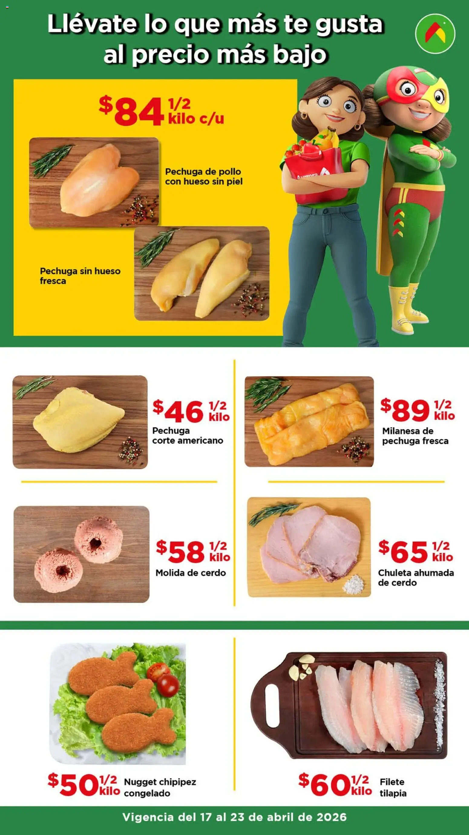 Nuevas ofertas de Bodega Aurrerá válidas en toda la República Mexicana desde el 17.04.2026. ¡Encuentra las mejores ofertas en Bodega Aurrerá folleto Ofertas! | Página: 2 | Productos: Pollo, Milanesa, Cerdo, Té