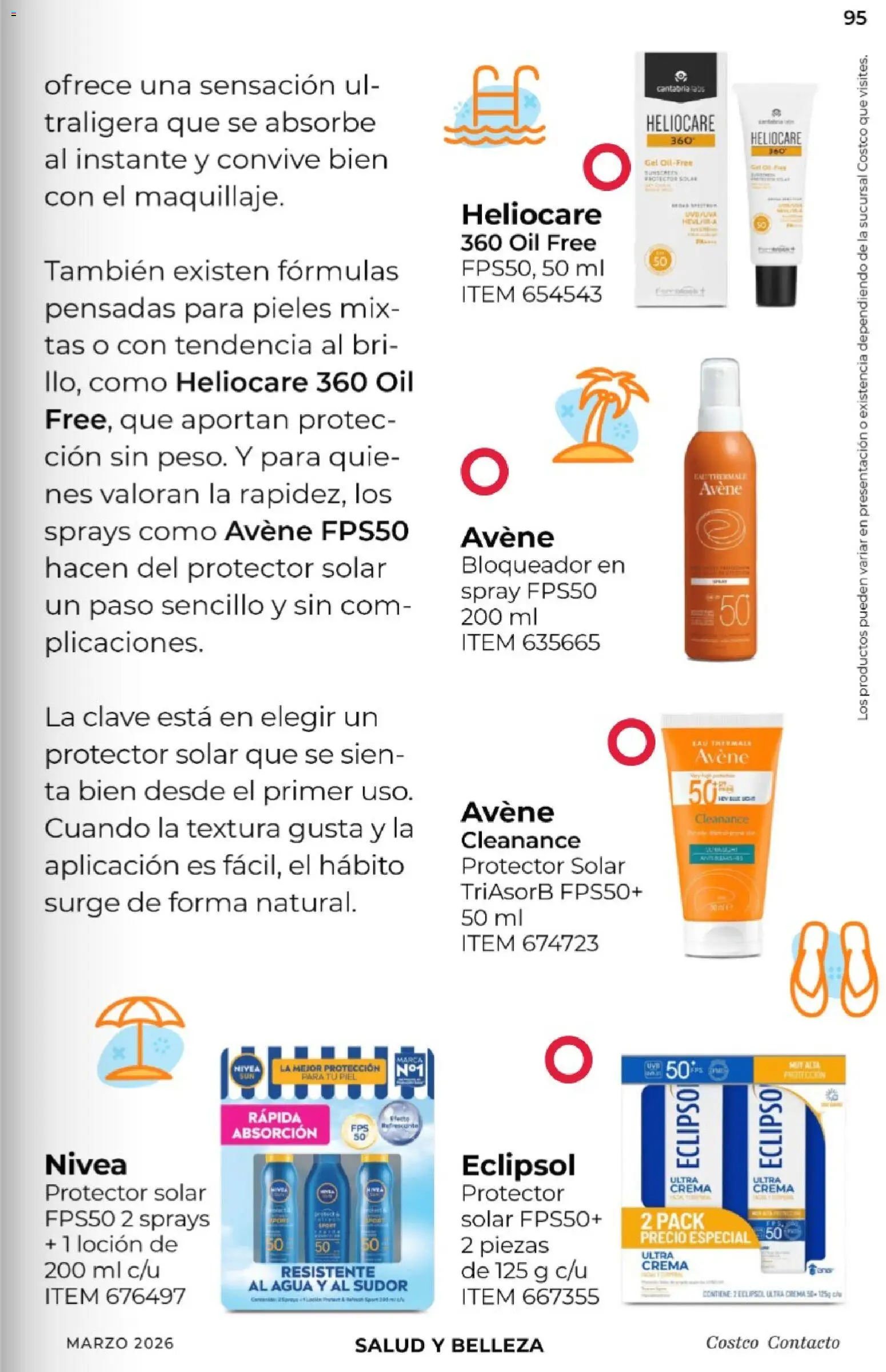 Nuevas ofertas de Costco válidas en toda la República Mexicana desde el 01.03.2026. ¡Encuentra las mejores ofertas en Costco Revista de marzo! | Página: 95 | Productos: Crema, Loción, Bloqueador, Protector solar