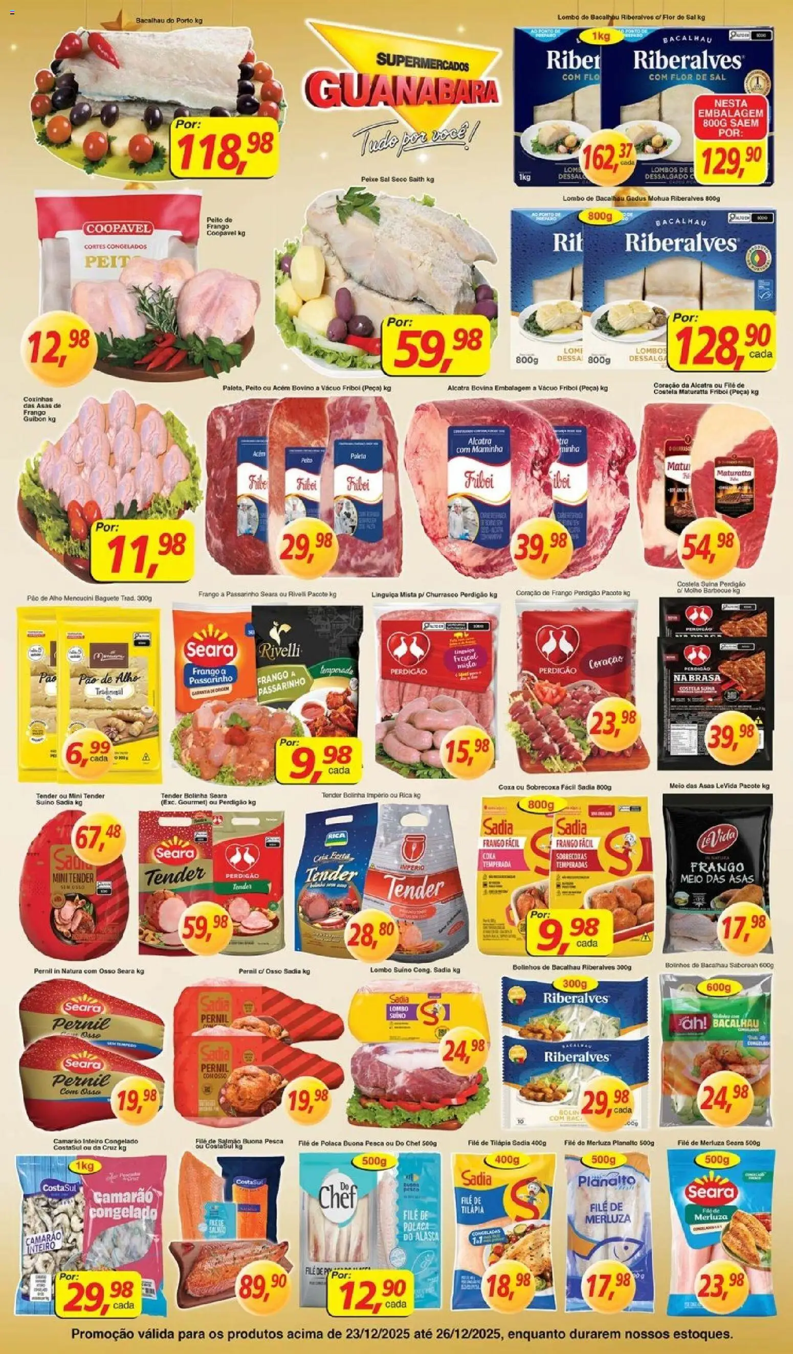Supermercados Guanabara Folheto - válido de 23.12.2025 | Página: 5 | Produtos: Linguiça, Lombo, Peixe, File de polaca