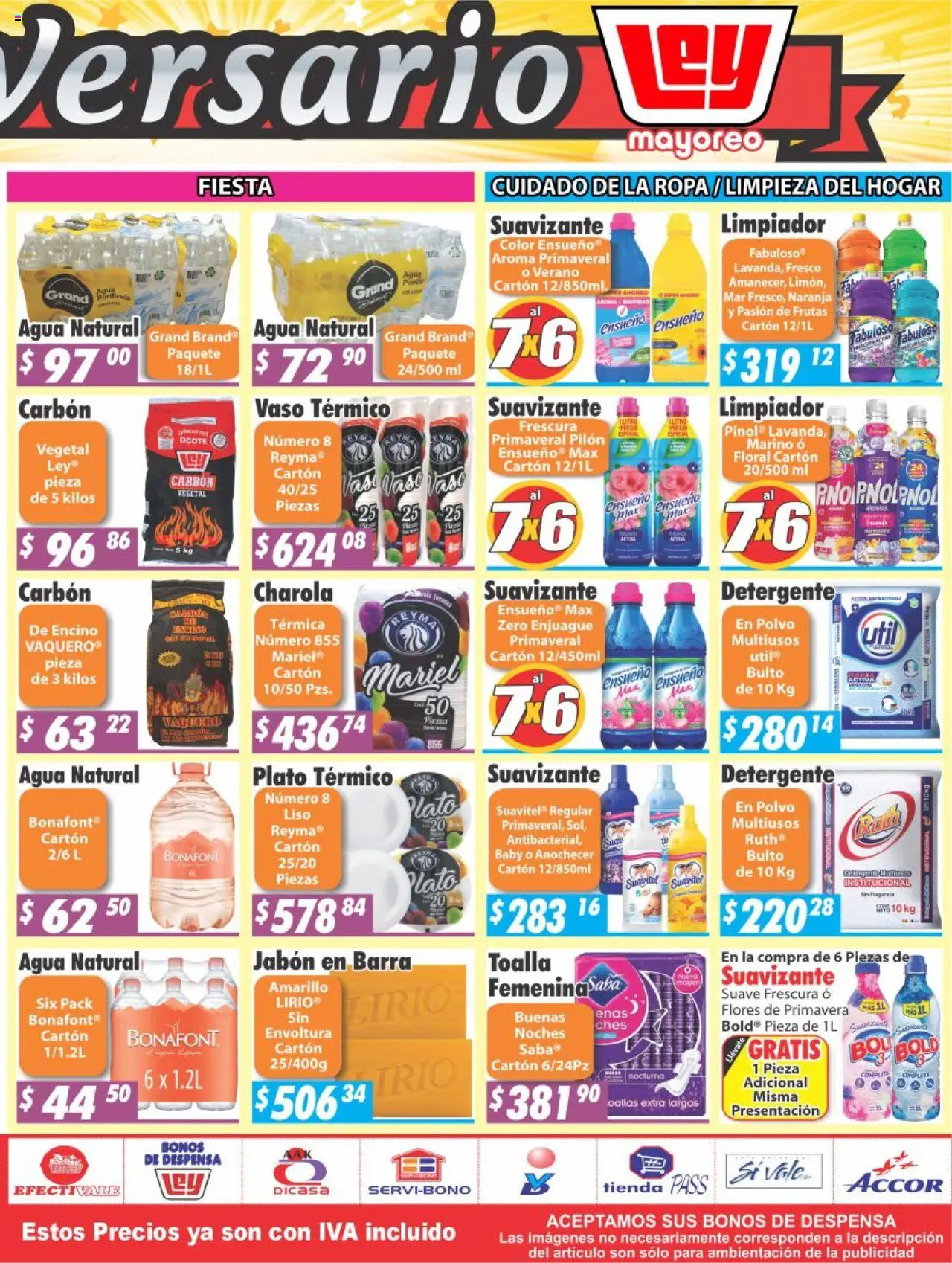 Nuevas ofertas de Casa Ley válidas en toda la República Mexicana desde el 29.09.2025. ¡Encuentra las mejores ofertas en Casa Ley - Folleto Mayoreo! | Página: 4 | Productos: Agua, Toalla, Barra, Jabón
