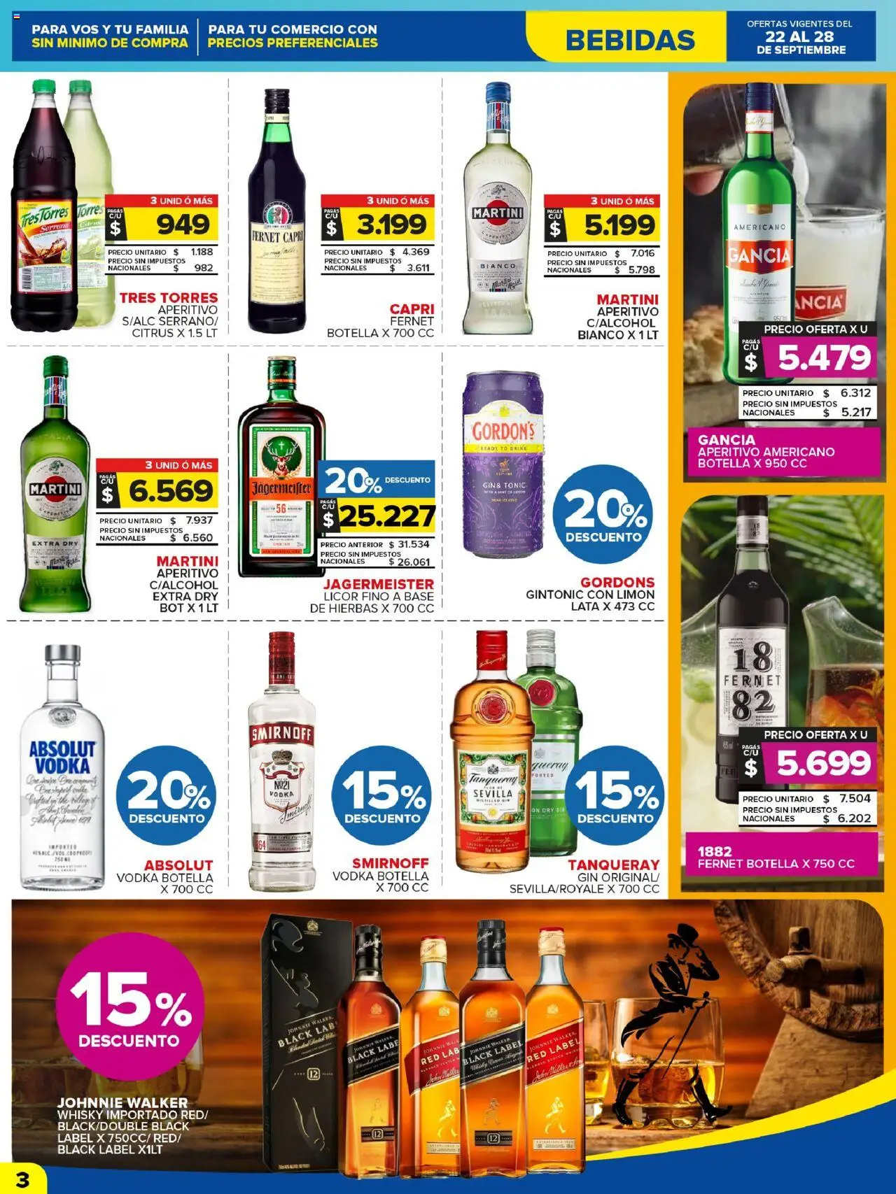 Carrefour Maxi catálogo │ válido desde el 22.09.2025 | Página: 3 | Productos: Botella, Gin, Fernet, Limón