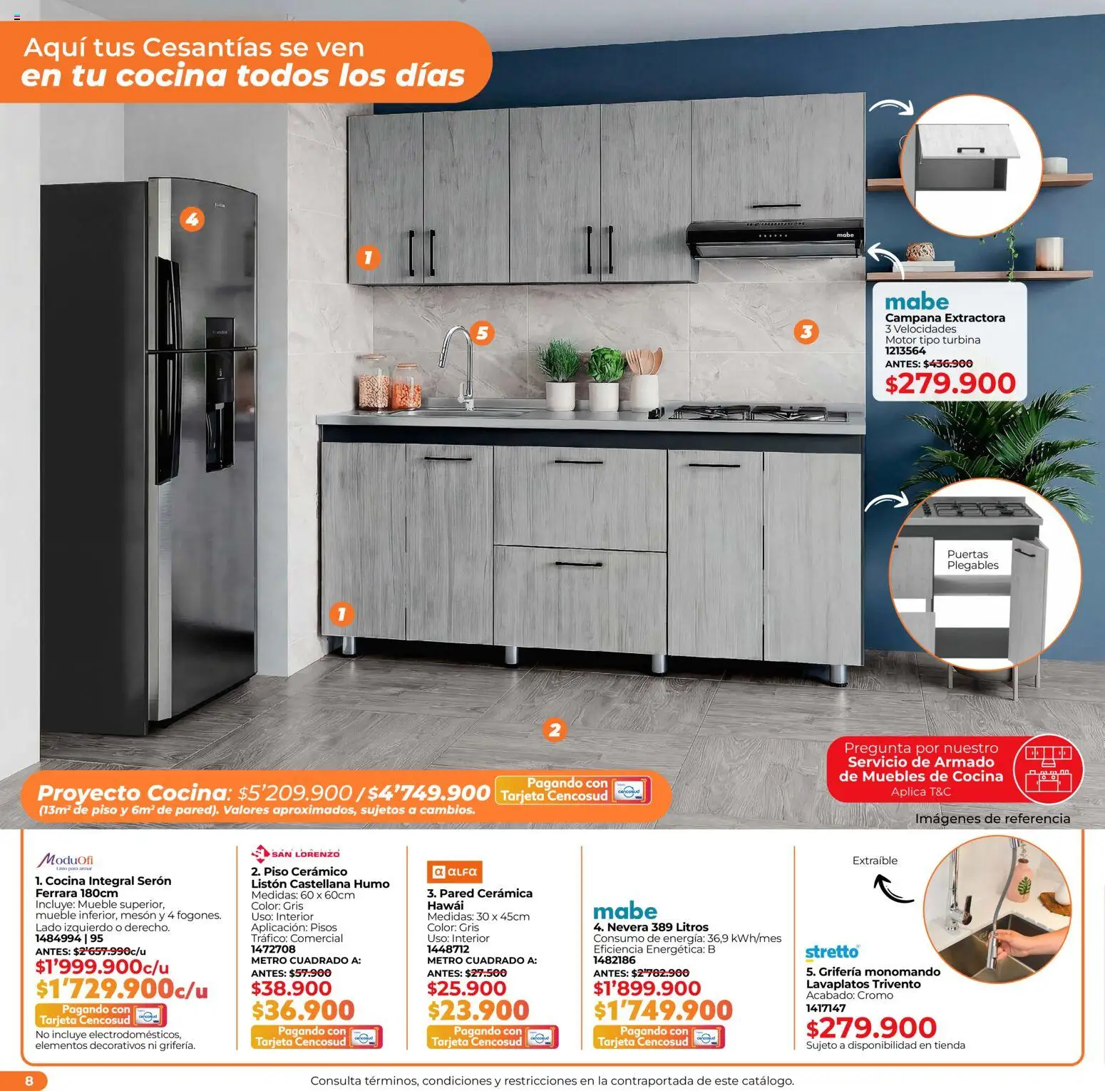 Easy revista - valida desde el 16.02.2026 | Página: 8 | Productos: Cocina, Campana extractora, Cerámica, Mesón