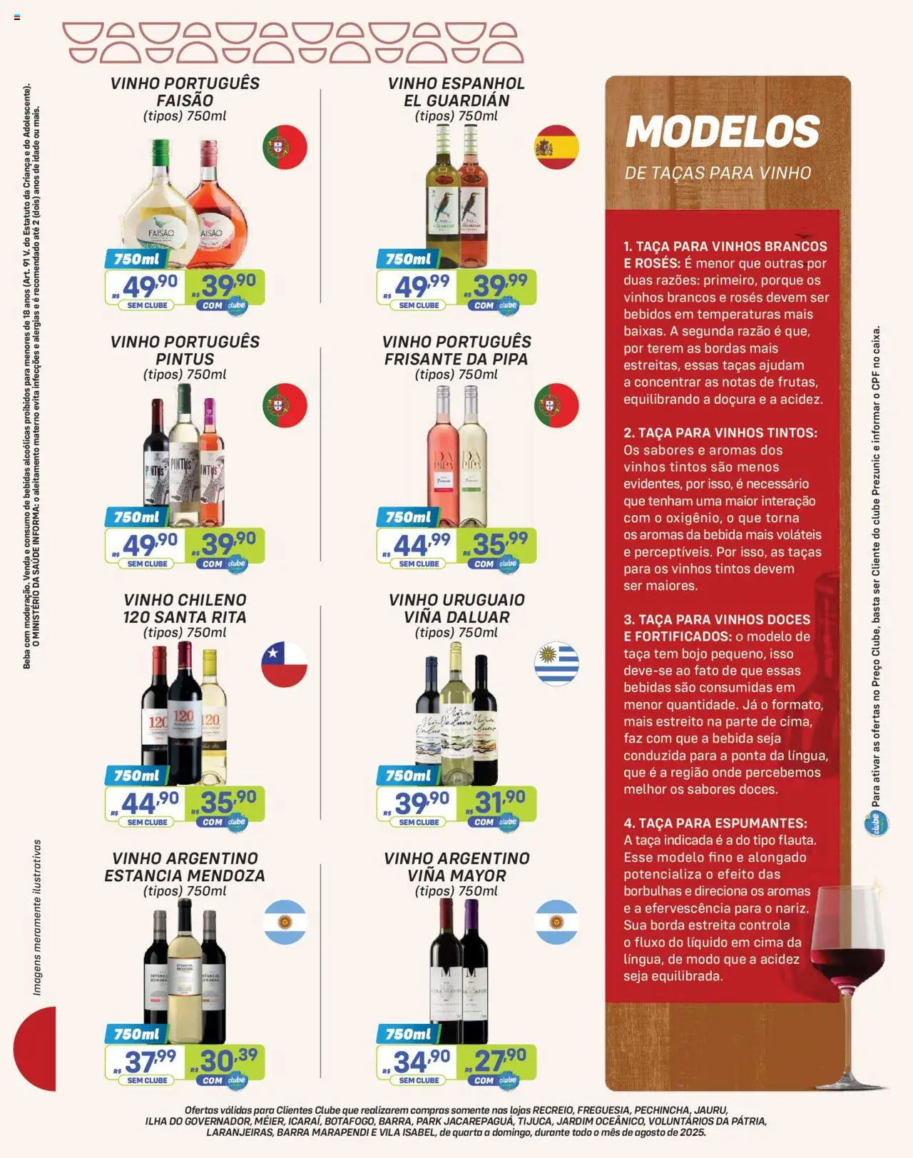 Prezunic Folheto - válido de 01.08.2025 | Página: 6 | Produtos: Taças, Vinho, Doces, Bebida