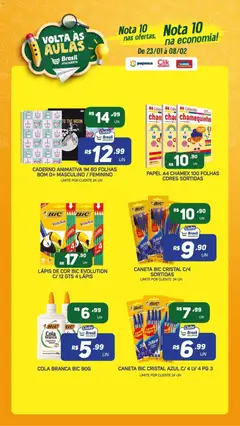 Brasil Atacadista - Ofertas Voltas às Aulas - Pré-Visualização do folheto da loja Brasil Atacadista, válido de 23.01.2026 | Página: 2 | Produtos: Lápis, Lápis de cor, Caneta, Cola