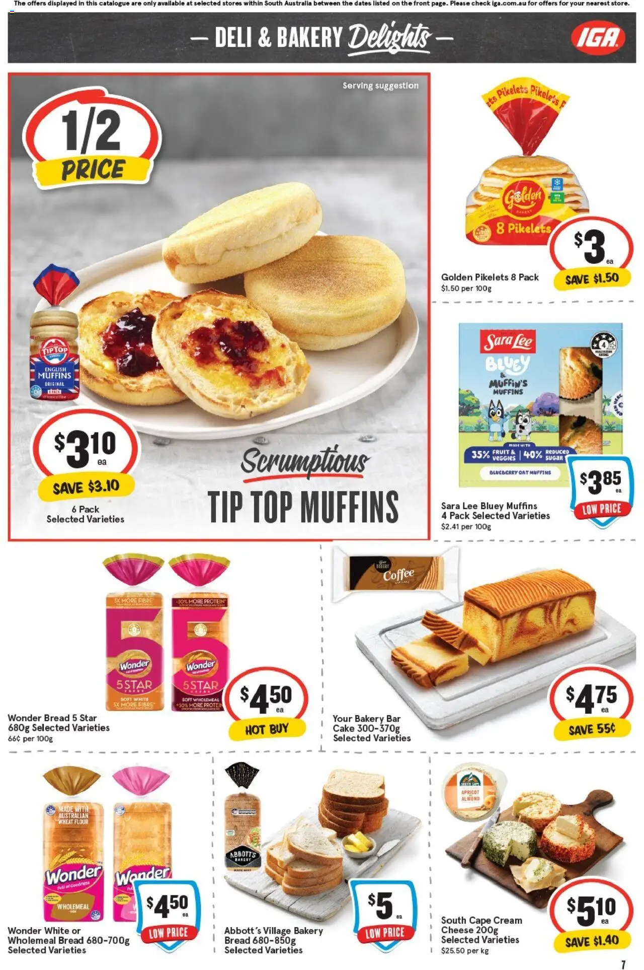 IGA catalogue - valid from 01.10.2025 | Page: 7 | Products: Bread, Coffee, Muffins, Cream