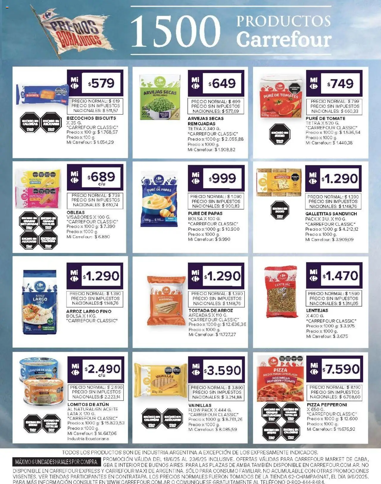 Carrefour Market catálogo │ válido desde el 18.06.2025 | Página: 10 | Productos: Galletitas, Arvejas, Tomate, Té