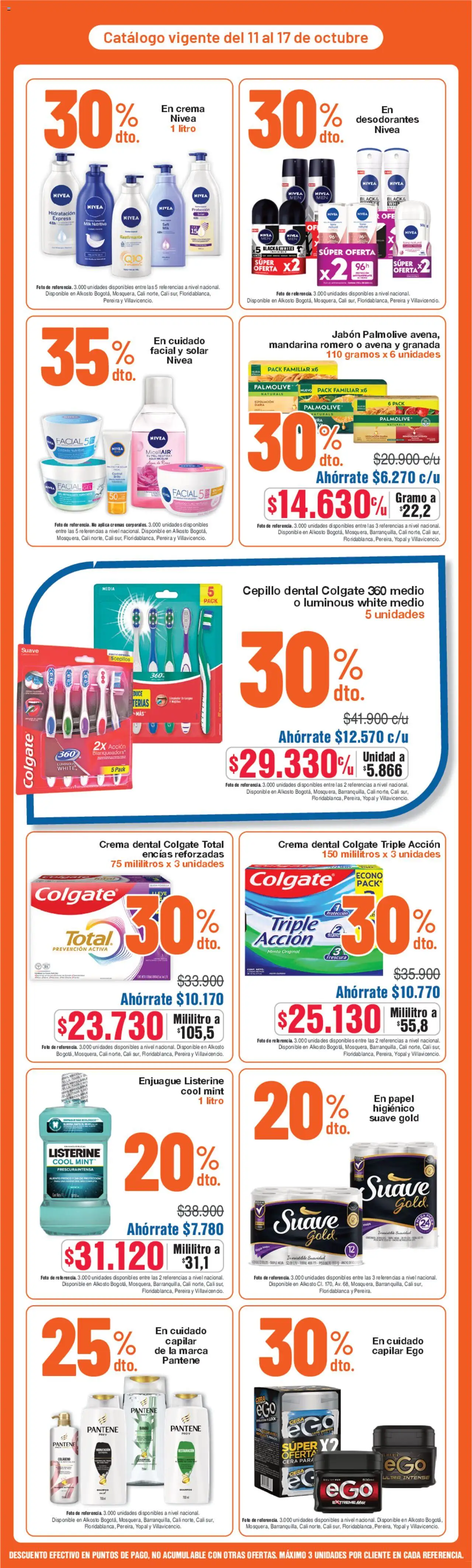 Alkosto revista - valida desde el 11.10.2025 | Página: 6 | Productos: Crema, Protector solar, Jabón, Papel higiénico