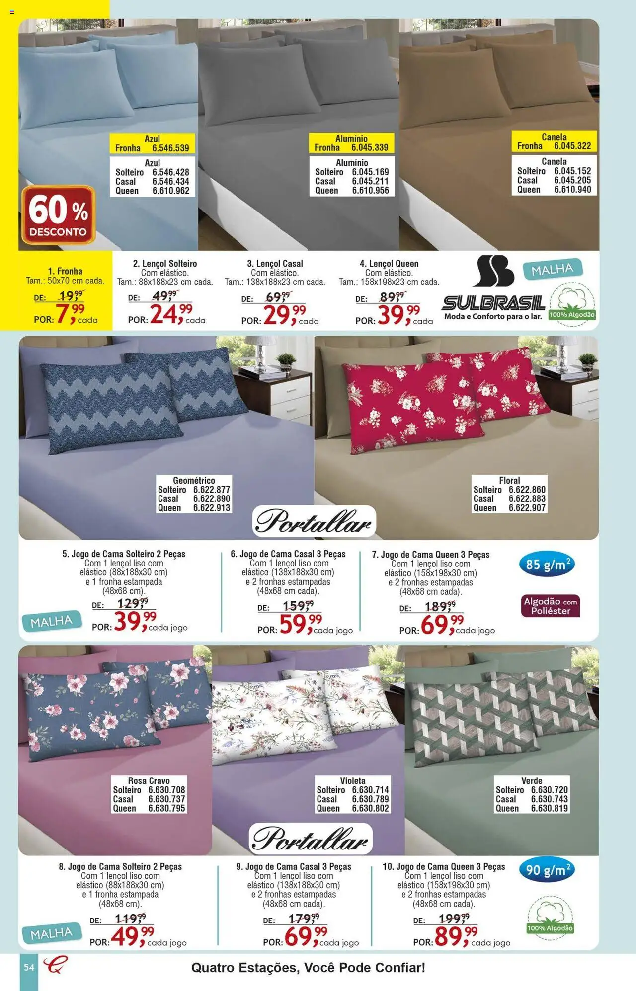 Quatro Estações Folheto - válido de 01.08.2025 | Página: 50 | Produtos: Jogo de cama, Cama, Lençol, Algodão