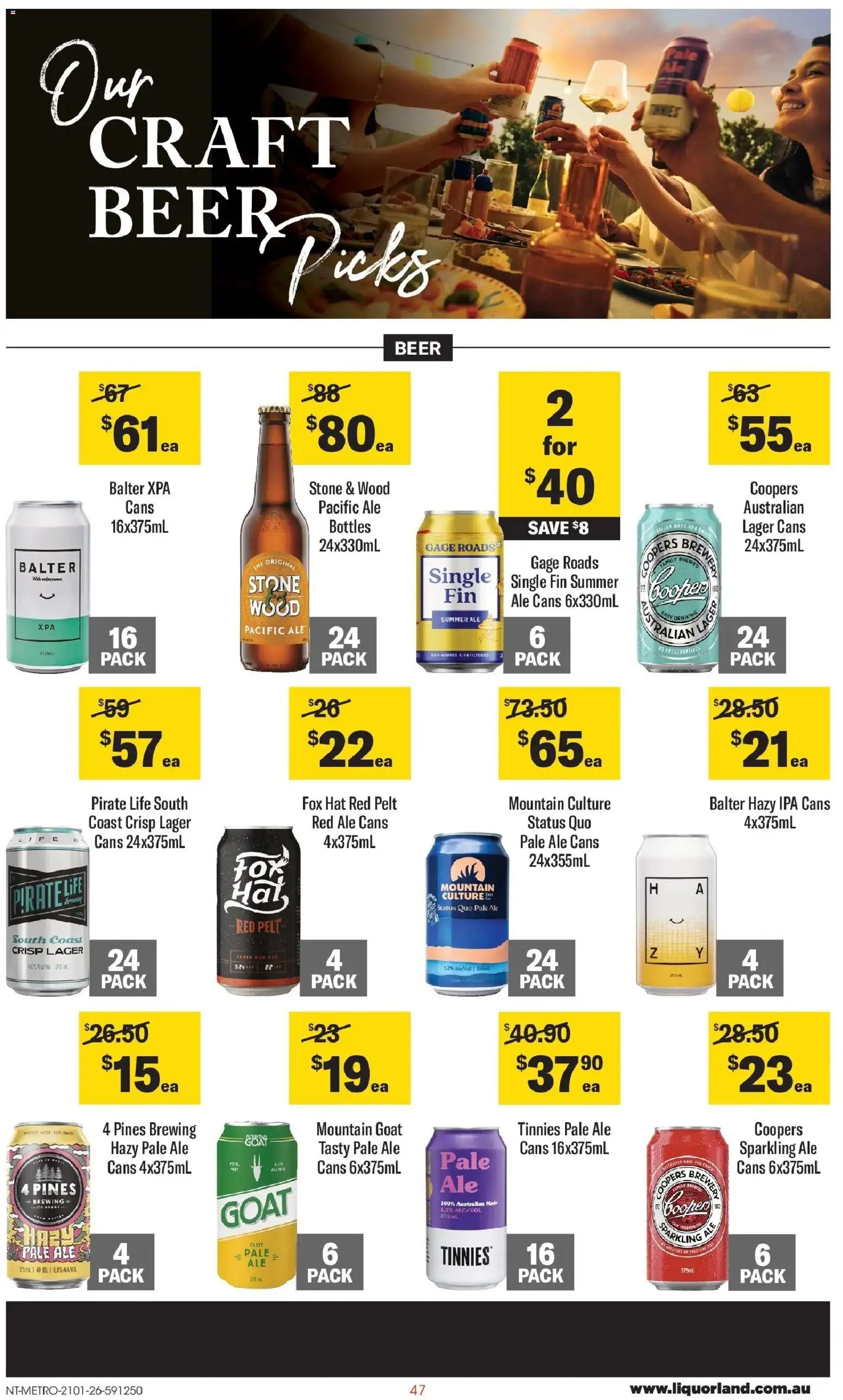 Coles catalogue - valid from 21.01.2026 | Page: 47 | Products: Beer, Wood, Hat