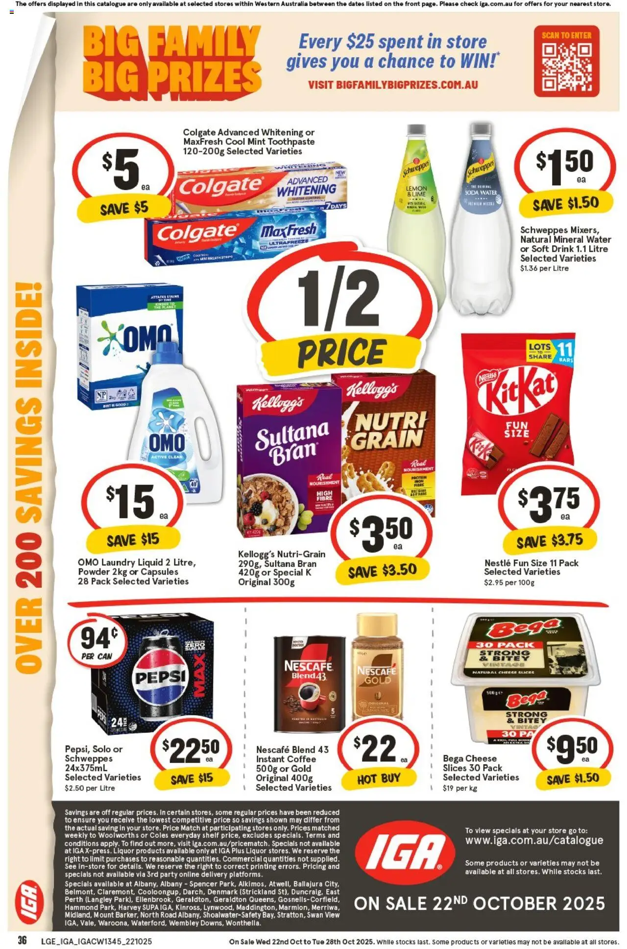 IGA catalogue - valid from 22.10.2025 | Page: 36 | Products: Coffee, Pepsi, Lime, Laundry