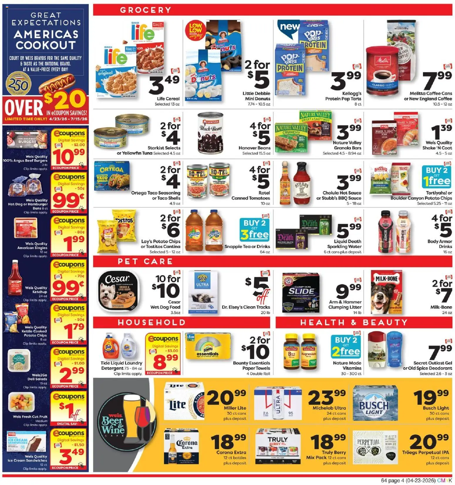 Weis Weekly Circular - NY - valid from 23.04.2026 | Page: 7 | Products: Coffee, Beef, Ketchup, Nuts