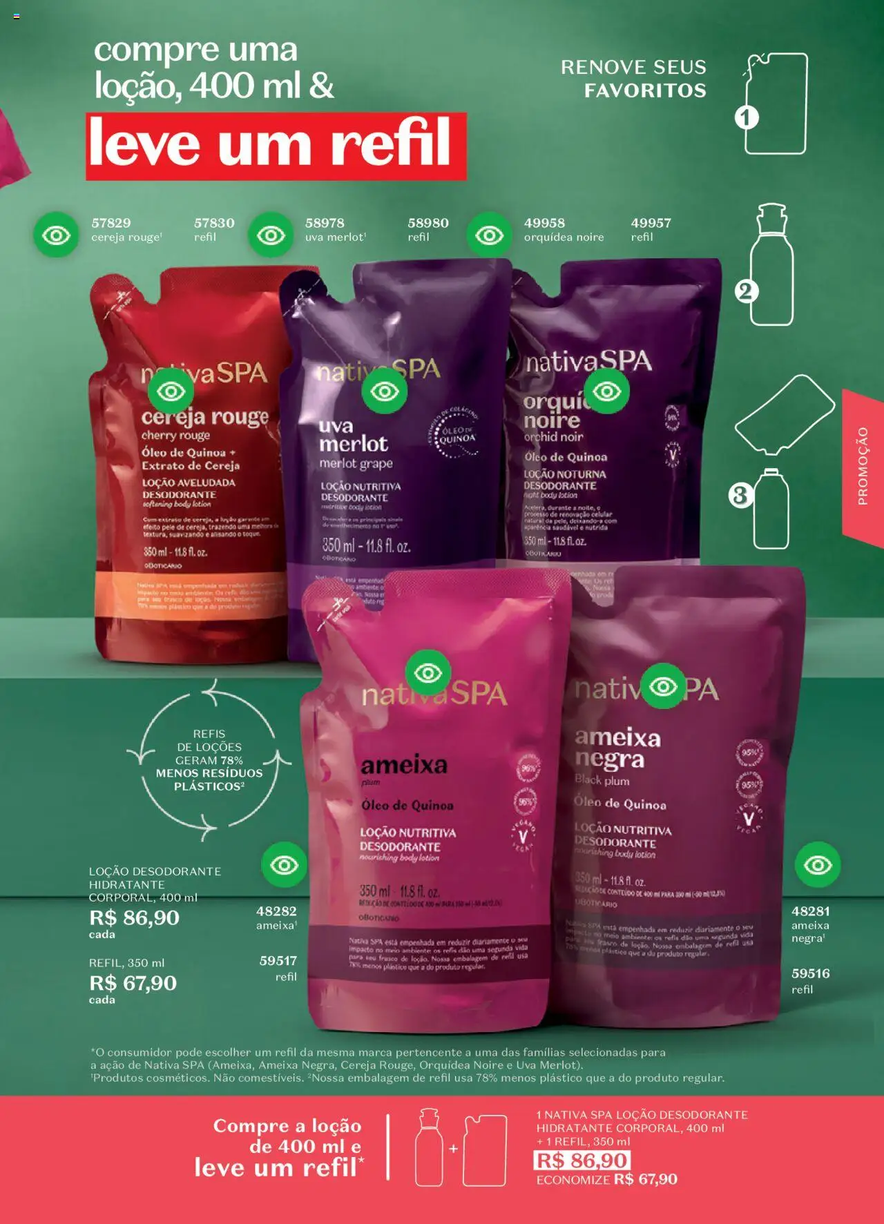O Boticário Folheto - válido de 11.08.2025 | Página: 13 | Produtos: Quinoa, Desodorante, Pá, Ameixa