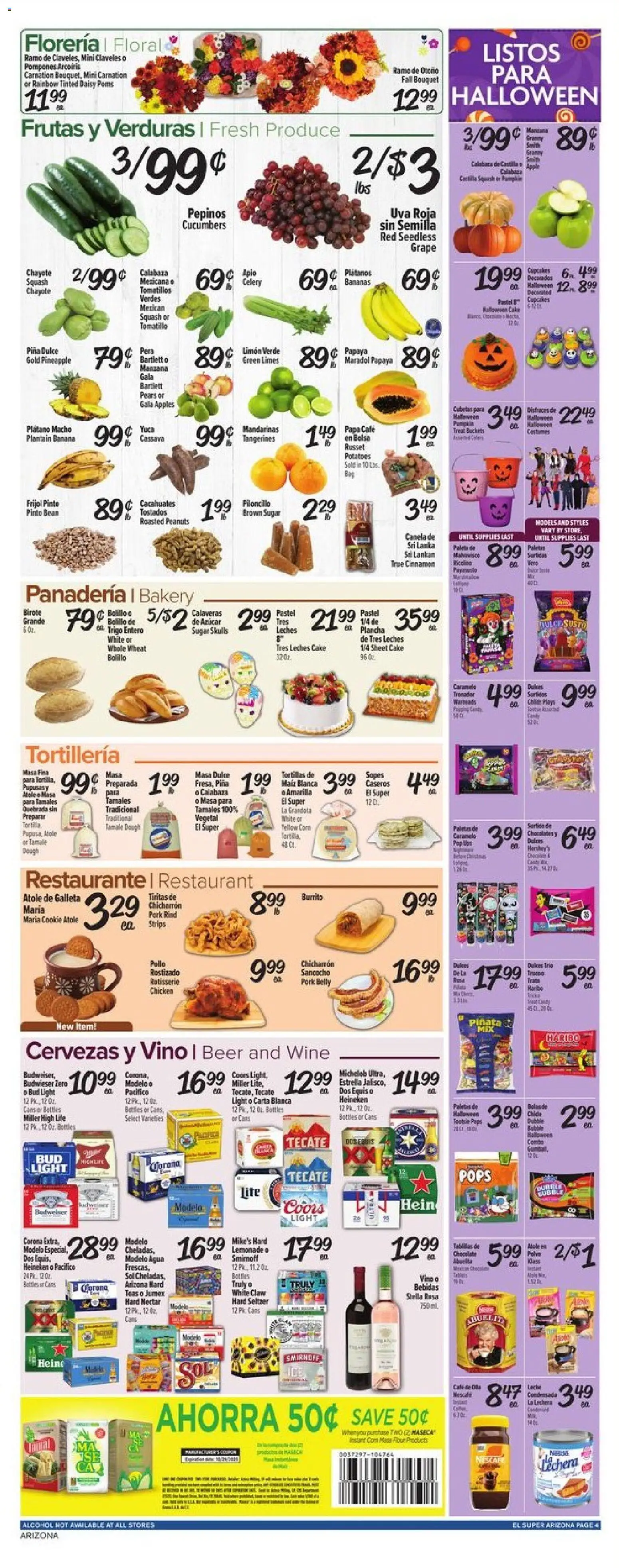 El Super Weekly Ad - AK - valid from 22.10.2025 | Page: 4 | Products: Bakery, Squash, Beer, Pineapple
