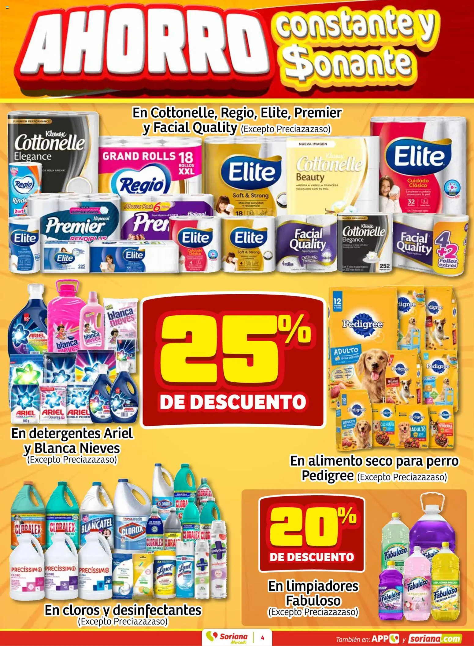 Nuevas ofertas de Soriana válidas en toda la República Mexicana desde el 15.01.2026. ¡Encuentra las mejores ofertas en Soriana - Fin de Semana Mercado: Nuevo León! | Página: 4 | Productos: Cloro