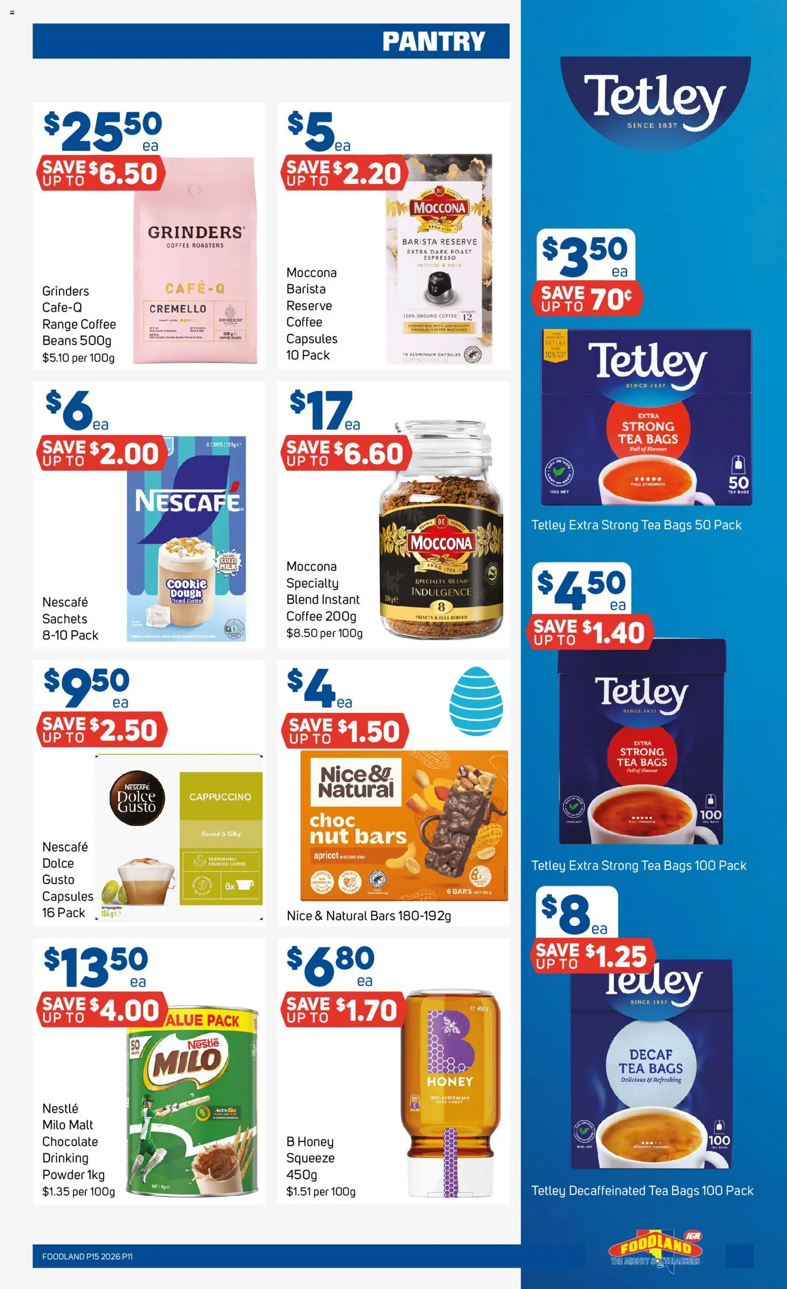 Foodland catalogue - valid from 08.04.2026 | Page: 11 | Products: Powder, Chocolate, Honey, Nescafe