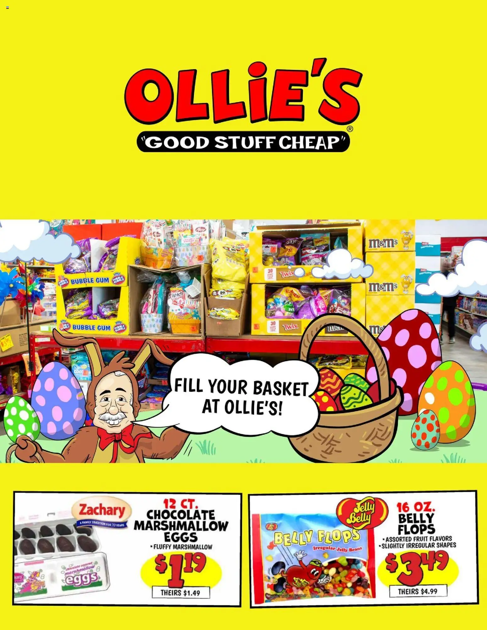Ollie's Ad 2 - valid from 09.03.2026 | Page: 1 | Products: Basket, Eggs, Chocolate, Flops