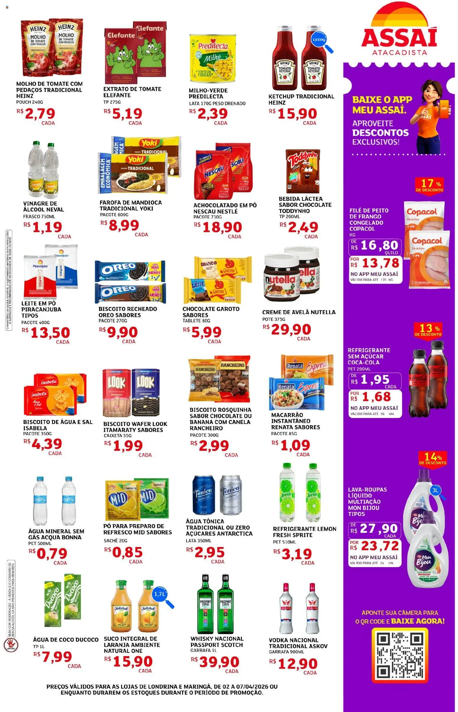 Assaí Atacadista Folheto - válido de 02.04.2026 | Página: 3 | Produtos: Coco, Água tônica, Whisky, Bebida