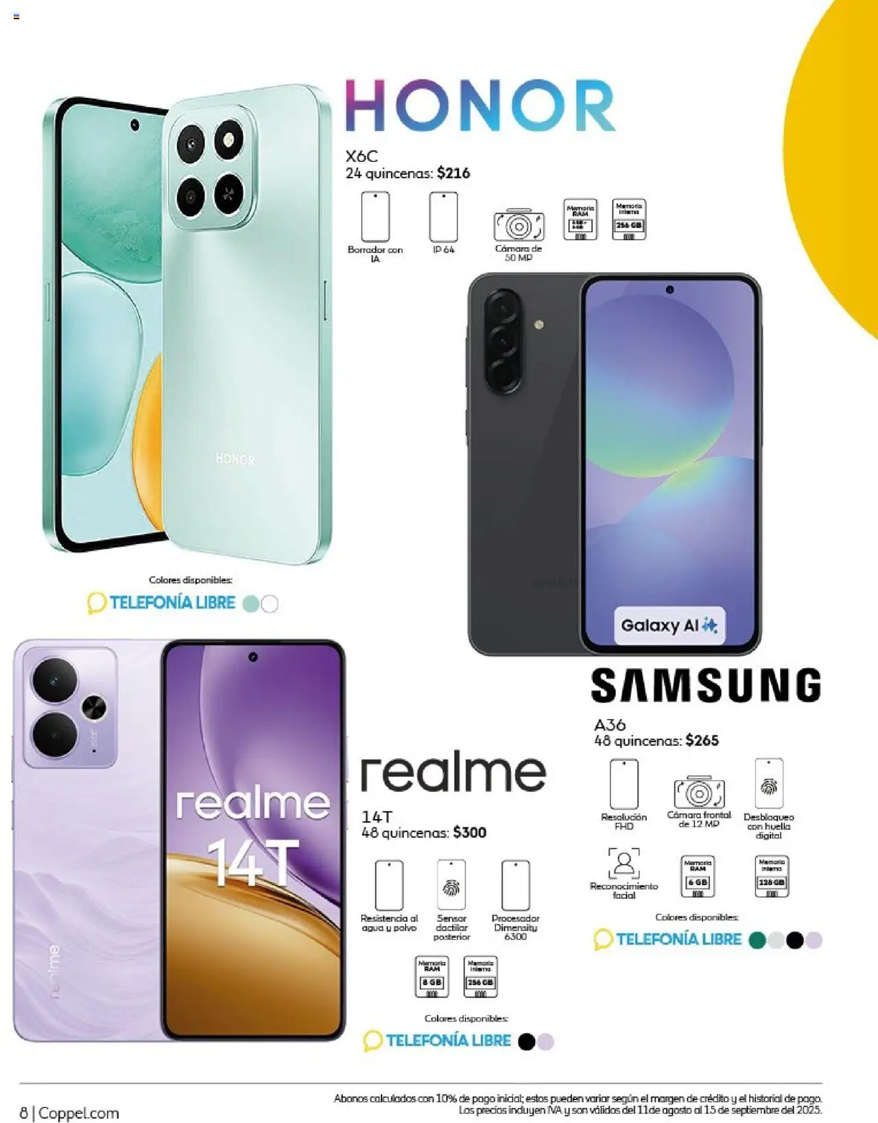 Nuevas ofertas de Coppel válidas en toda la República Mexicana desde el 11.08.2025. ¡Encuentra las mejores ofertas en Coppel - Catálogo Celulares y Computación! | Página: 8 | Productos: Agua, Cámara, Polvo