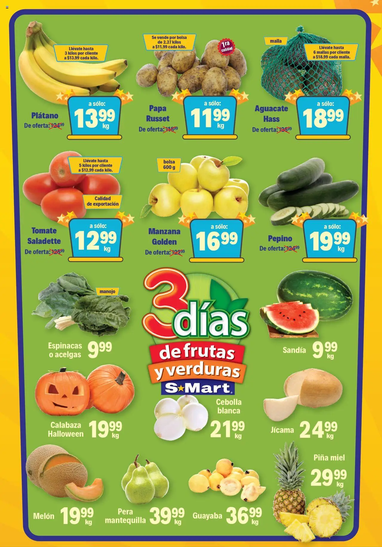Nuevas ofertas de S-Mart válidas en toda la República Mexicana desde el 14.10.2025. ¡Encuentra las mejores ofertas en S-Mart - Folleto - Chihuahua! | Página: 1 | Productos: Pera, Sandía, Tomate, Mallas