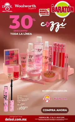 Nuevas ofertas de Del Sol y Woolworth válidas en toda la República Mexicana desde el 17.07.2025. ¡Encuentra las mejores ofertas en Del Sol y Woolworth - Catálogo Llegó el Baratón! | Página: 12 | Productos: Desmaquillante, Maquillaje, Polvo, Delineador
