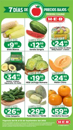 Vista previa de H-E-B - Folleto Precios Bajos, nuevo folleto de la tienda, válido en México a partir del 16.09.2025