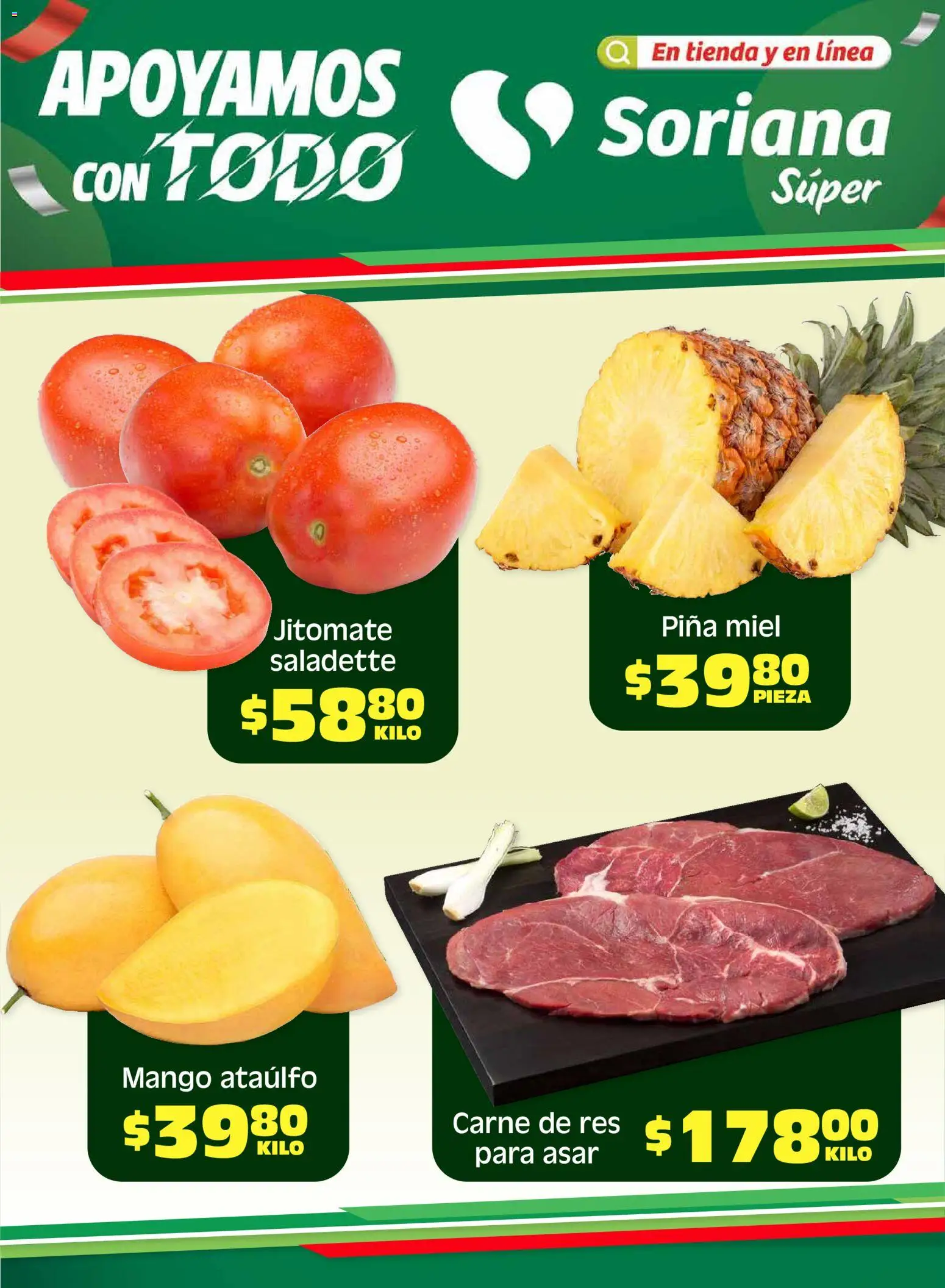 Nuevas ofertas de Soriana válidas en toda la República Mexicana desde el 17.04.2026. ¡Encuentra las mejores ofertas en Soriana Fin de Semana Súper: Tijuana, Mexicali, Ensenada, San Luis Río Colorado y Tecate! | Página: 1 | Productos: Mango, Res, Piña