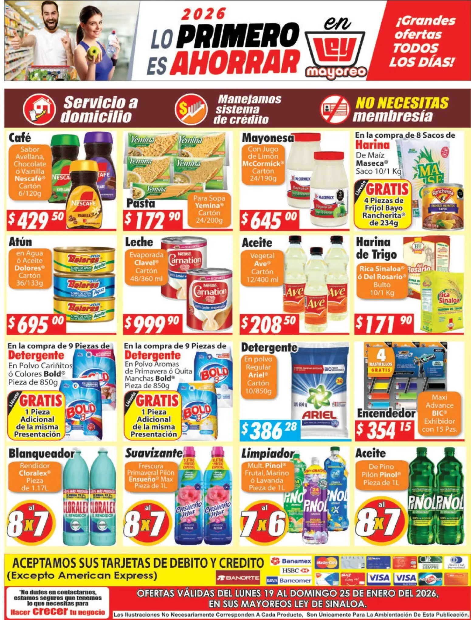 Nuevas ofertas de Casa Ley válidas en toda la República Mexicana desde el 19.01.2026. ¡Encuentra las mejores ofertas en Casa Ley folleto Sinaloa! | Página: 2 | Productos: Harina, Agua, Pasta, Polvo