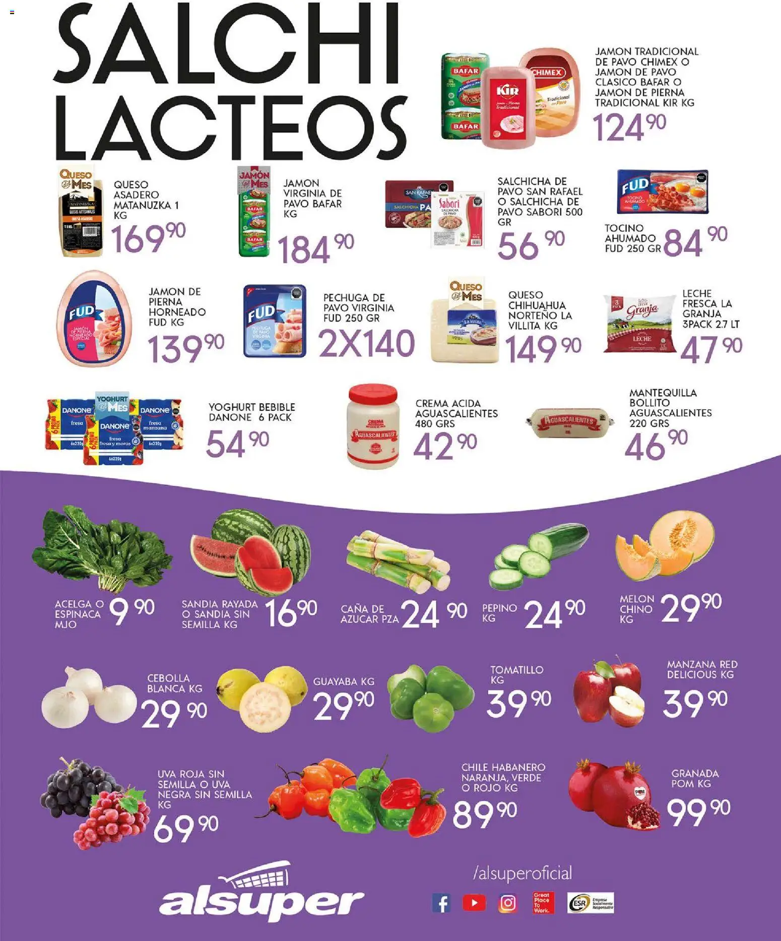 Nuevas ofertas de Alsuper válidas en toda la República Mexicana desde el 04.11.2025. ¡Encuentra las mejores ofertas en Alsuper folleto Zacatecas! | Página: 3 | Productos: Fresa, Salchicha, Queso, Espinaca