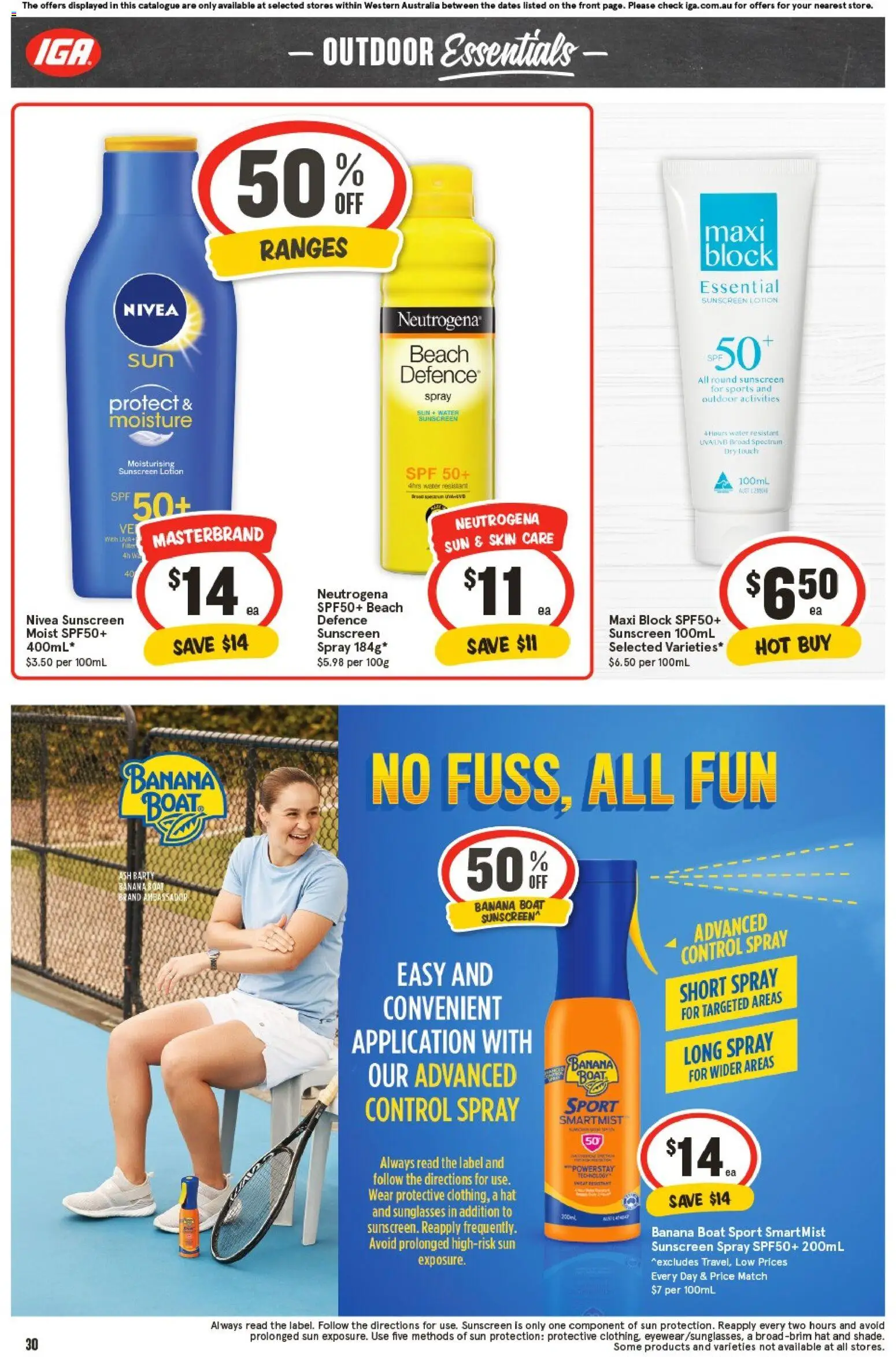 IGA catalogue - valid from 29.10.2025 | Page: 33 | Products: Sunscreen, Sunglasses, Hat, Sun protection