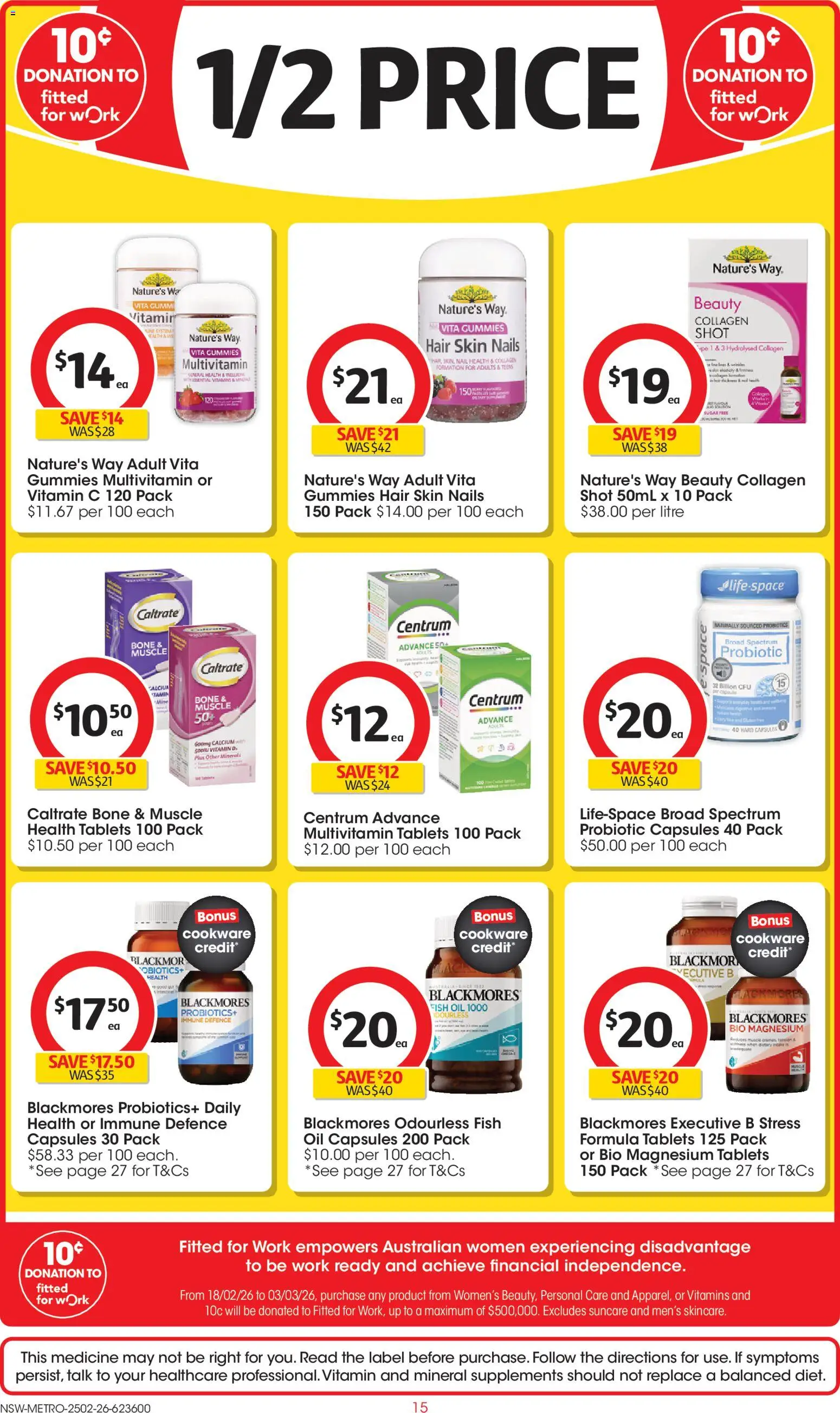 Coles catalogue - valid from 25.02.2026 | Page: 15 | Products: Oil, Sugar, Fish oil, Multivitamin