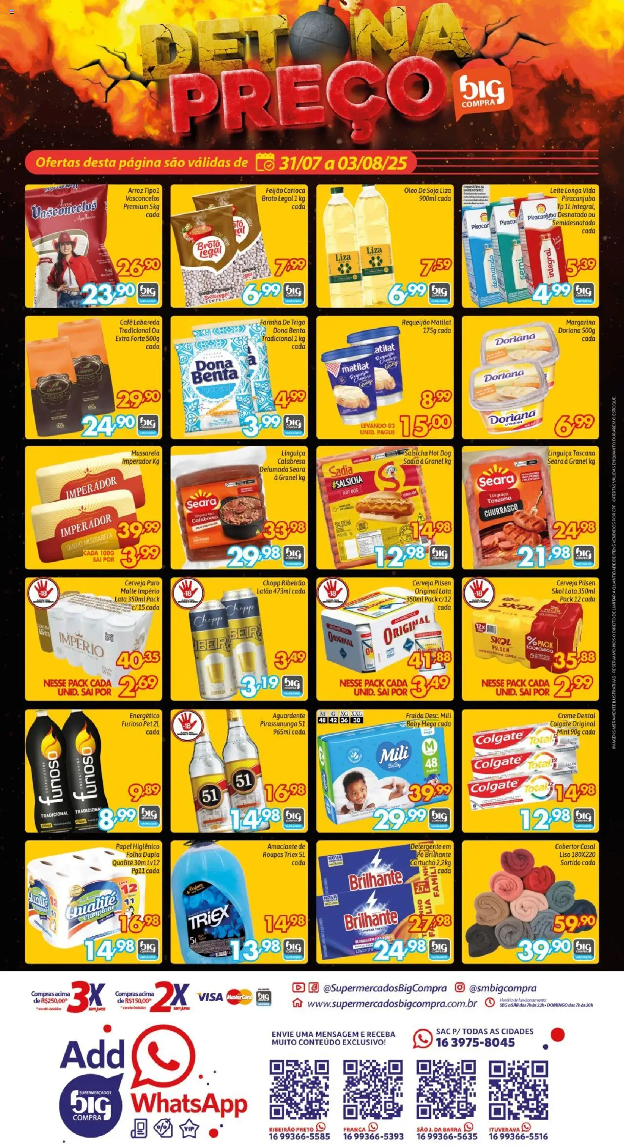 Big Compra Folheto - válido de 31.07.2025 | Página: 4 | Produtos: Energético, Arroz, Roupas, Mussarela