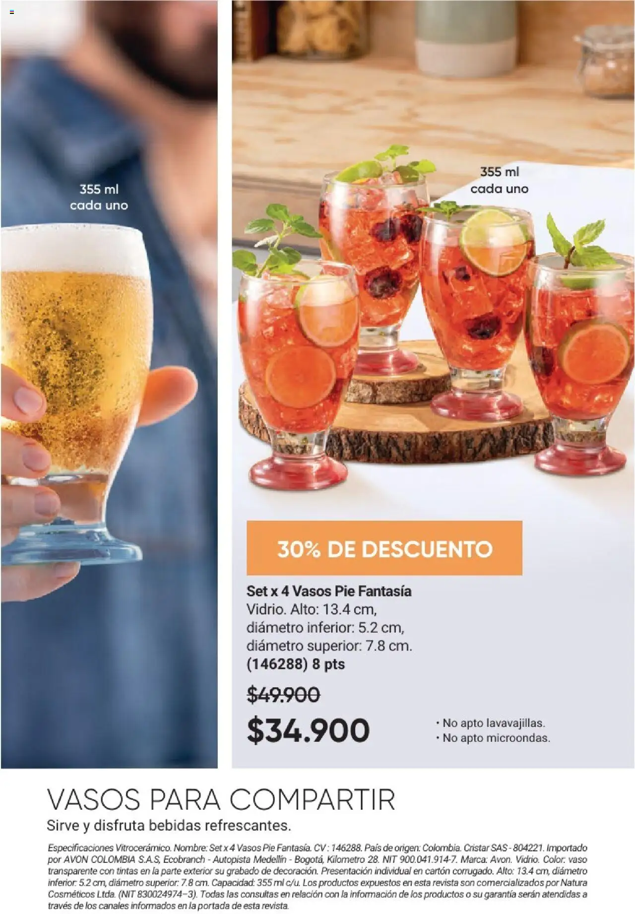Avon revista - valida desde el 01.08.2025 | Página: 50 | Productos: Vasos, Magdalena, Individual