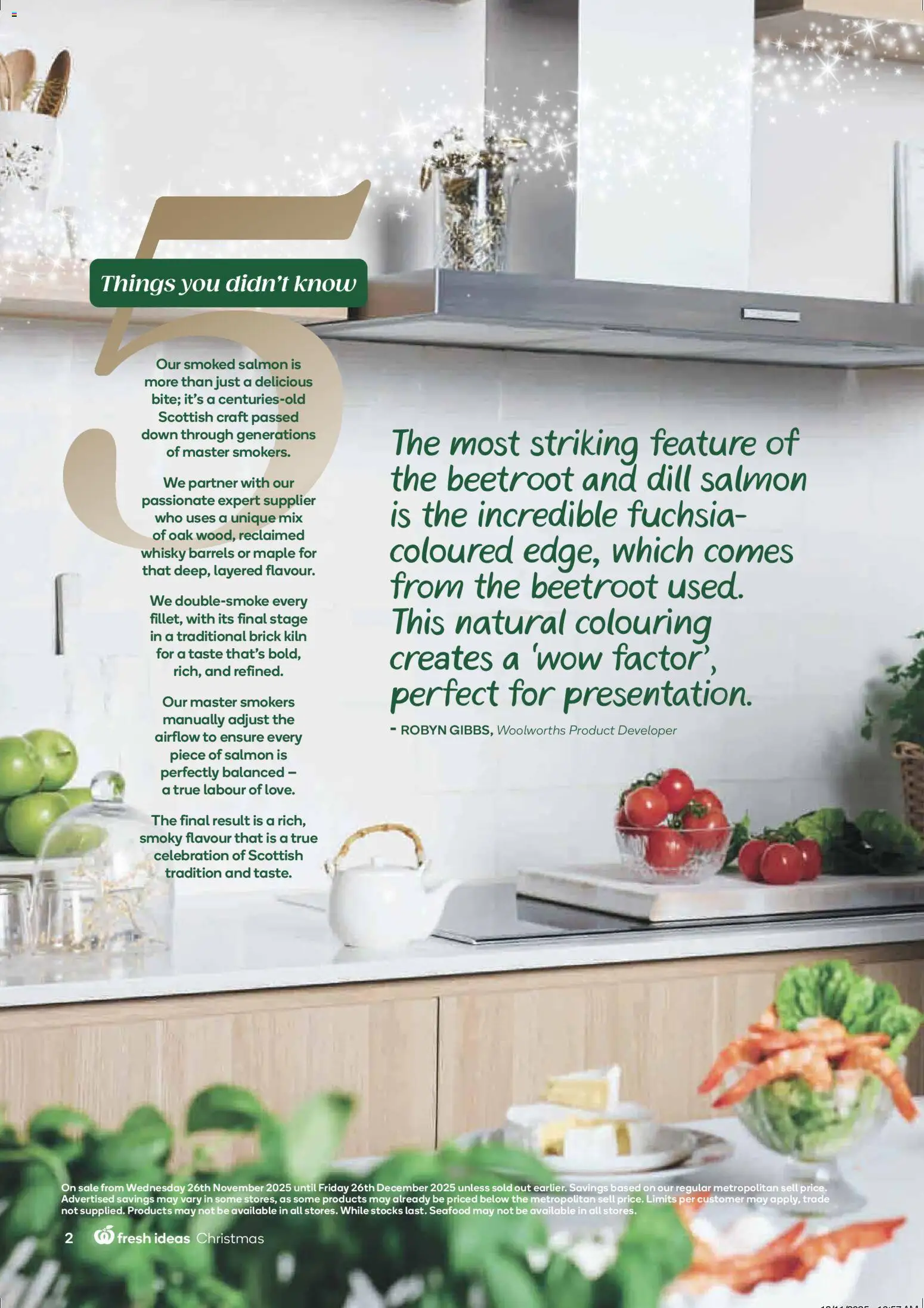 Woolworths catalogue - valid from 26.11.2025 | Page: 2 | Products: Salmon, Seafood, Beetroot, Dill