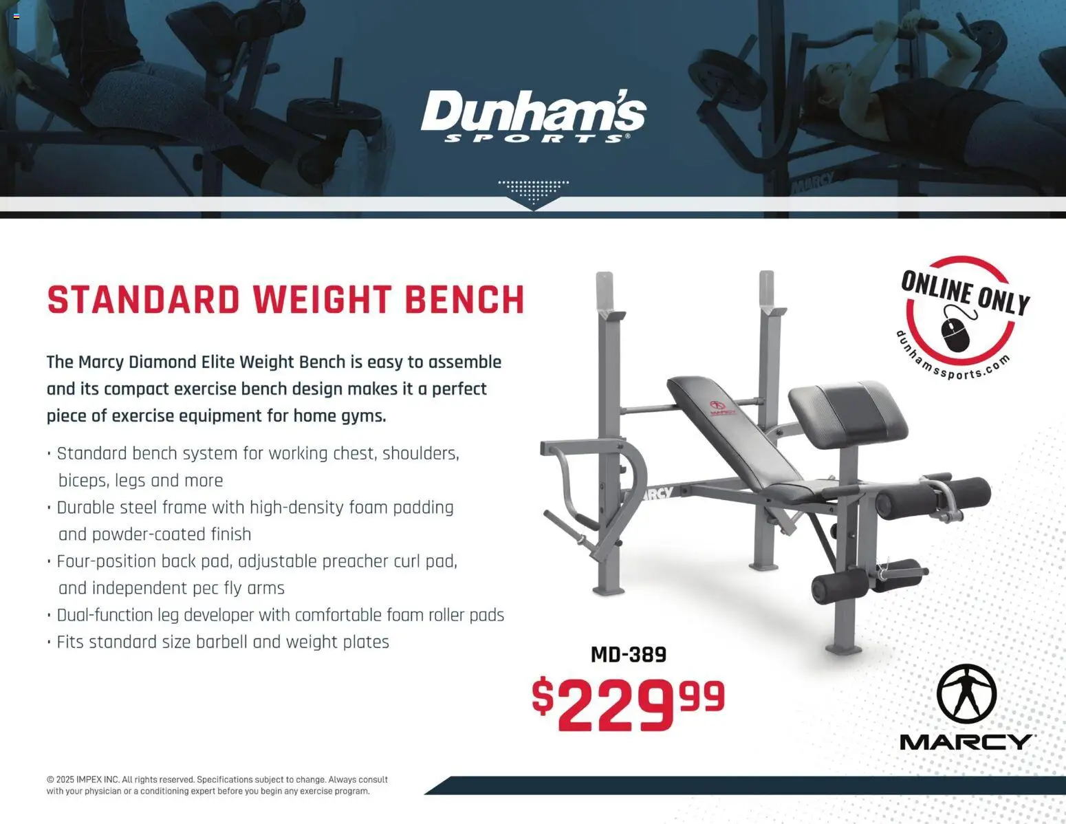 Dunham's Sports Marcy Weight Training Guide - valid from 20.11.2025 | Page: 30 | Products: Exercise Equipment, Pads, Weight