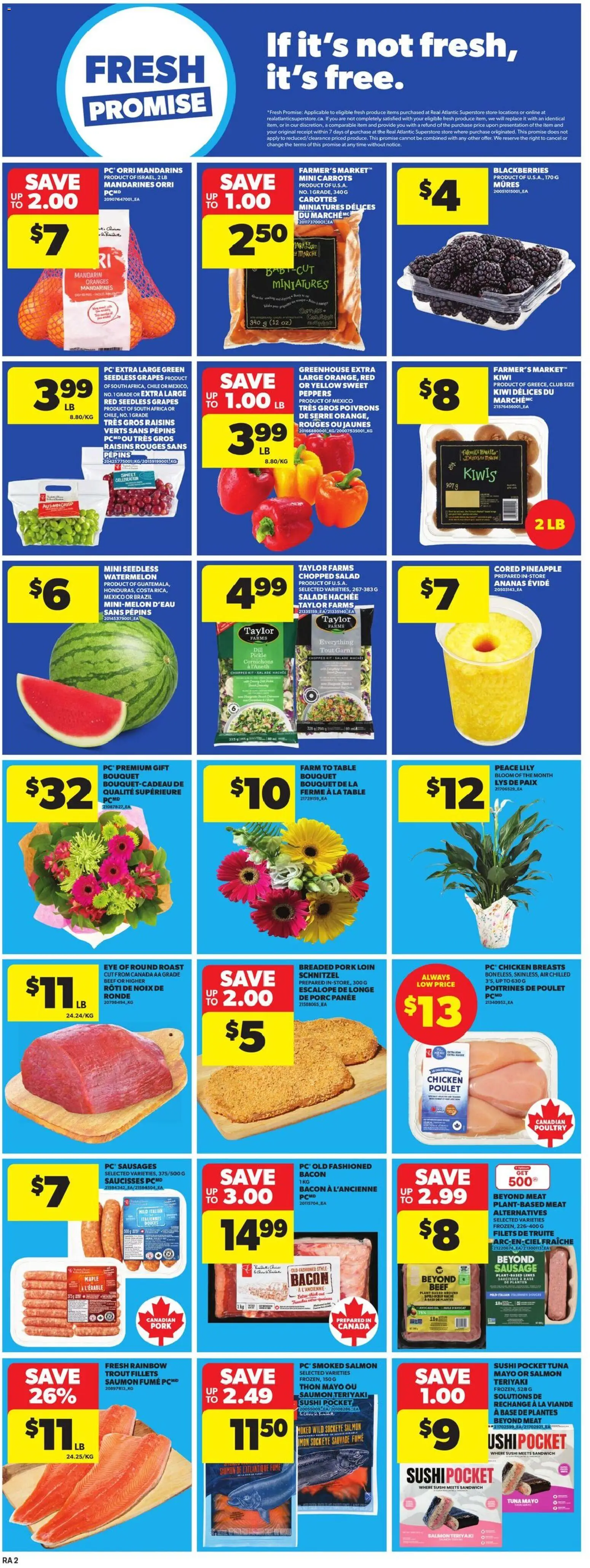 Atlantic Superstore flyer valid from 09.04.2026 | Page: 5 | Products: Beef, Chicken, Pork, Oranges