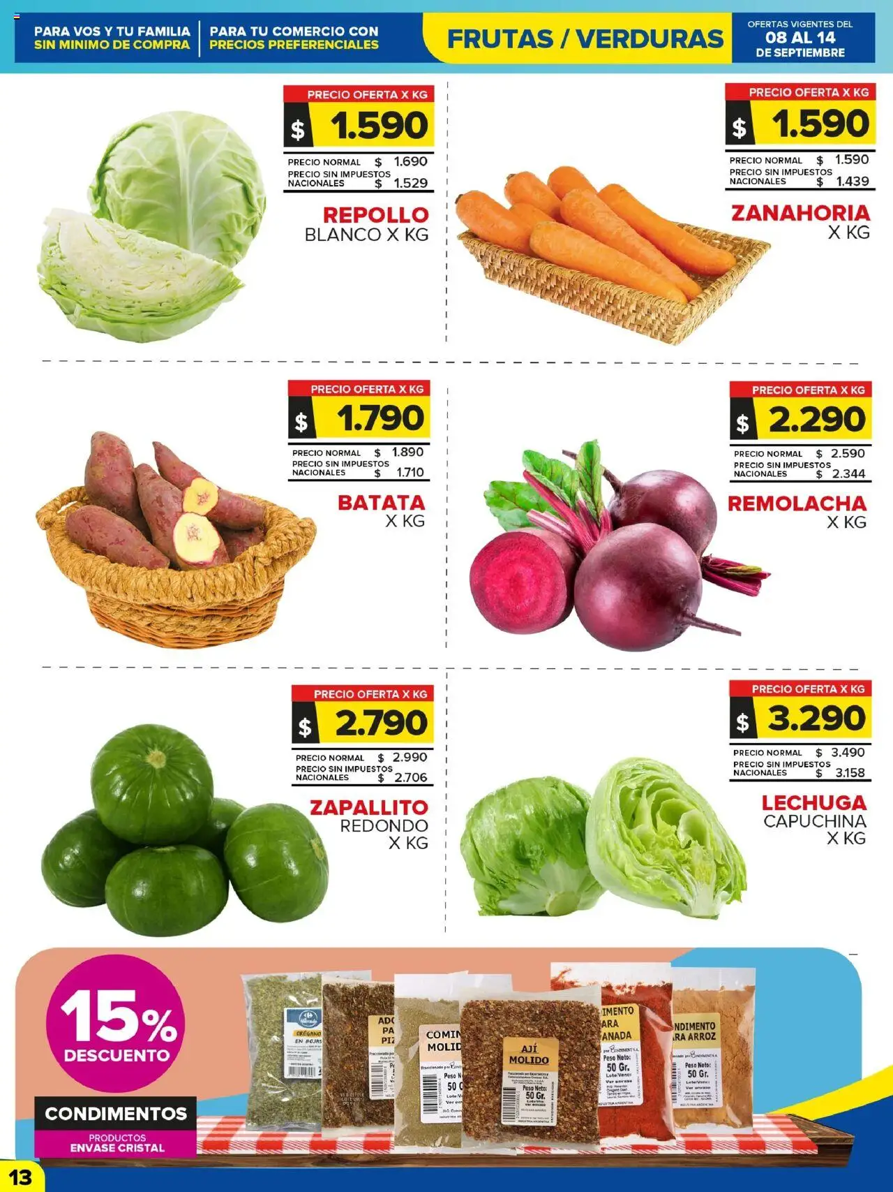 Carrefour Maxi catálogo - Chubut │ válido desde el 08.09.2025 | Página: 12 | Productos: Repollo, Lechuga, Arroz, Zanahoria
