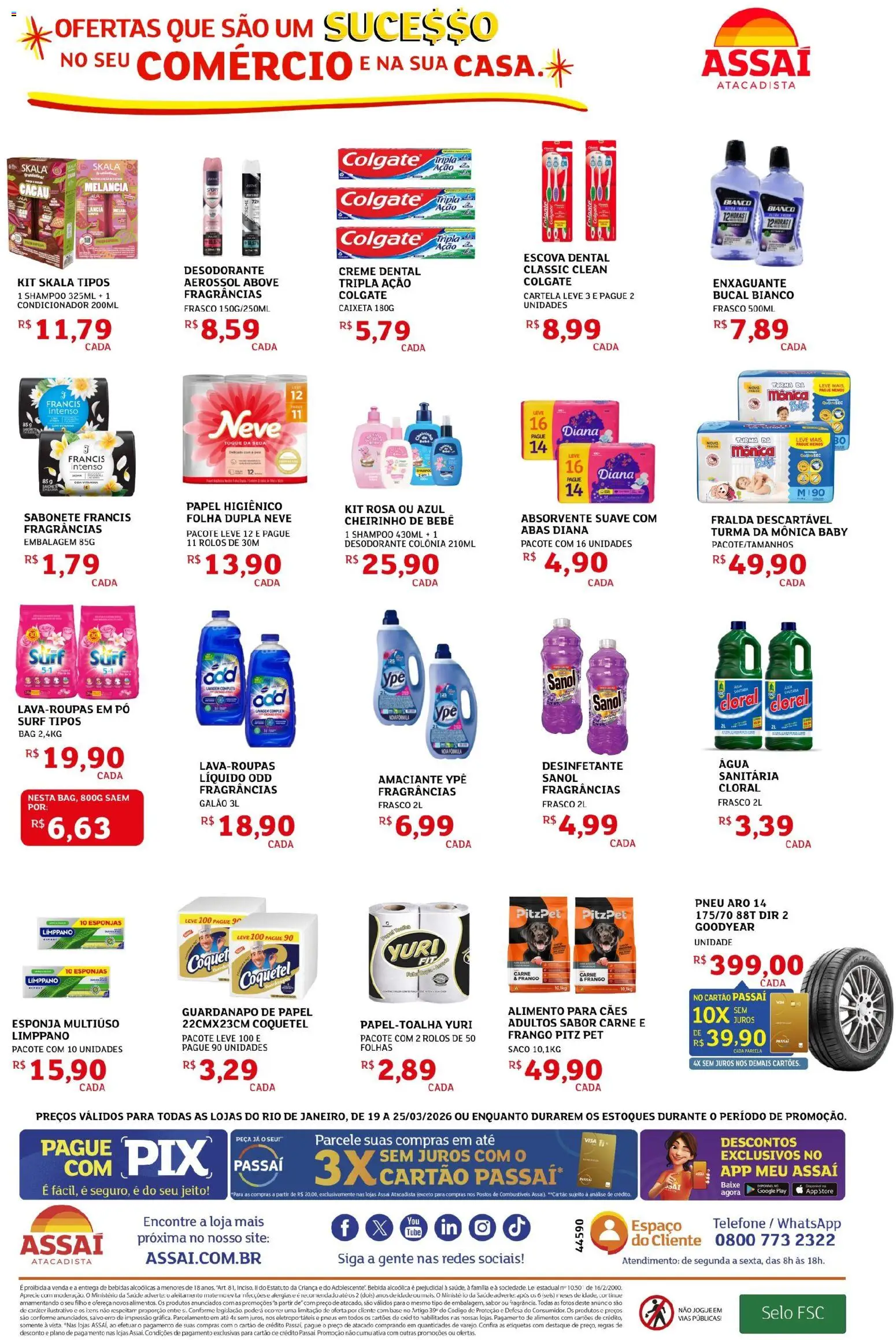 Assaí Atacadista Folheto - válido de 19.03.2026 | Página: 4 | Produtos: Pneu, Base, Amaciante, Guardanapo